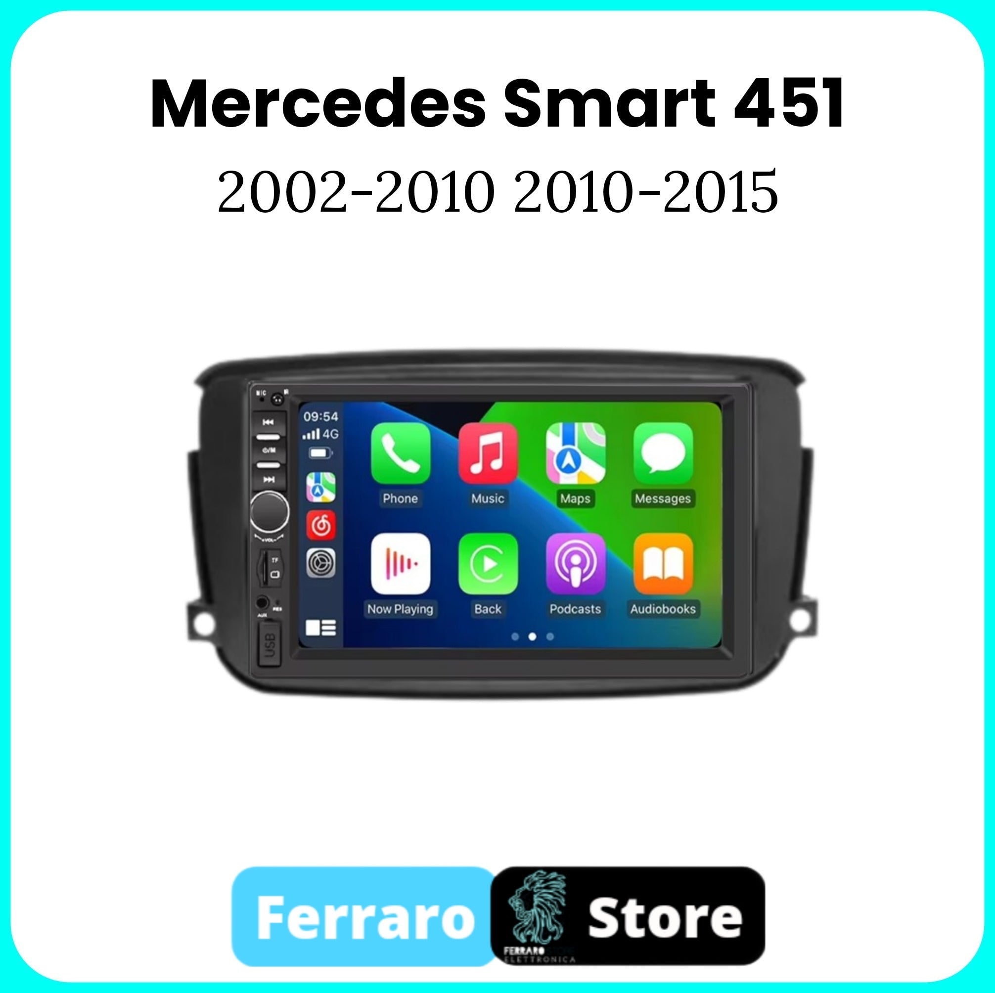 Autoradio per Smart 451 7" | 2002-2015 | Bluetooth | CarPlay | Android Auto