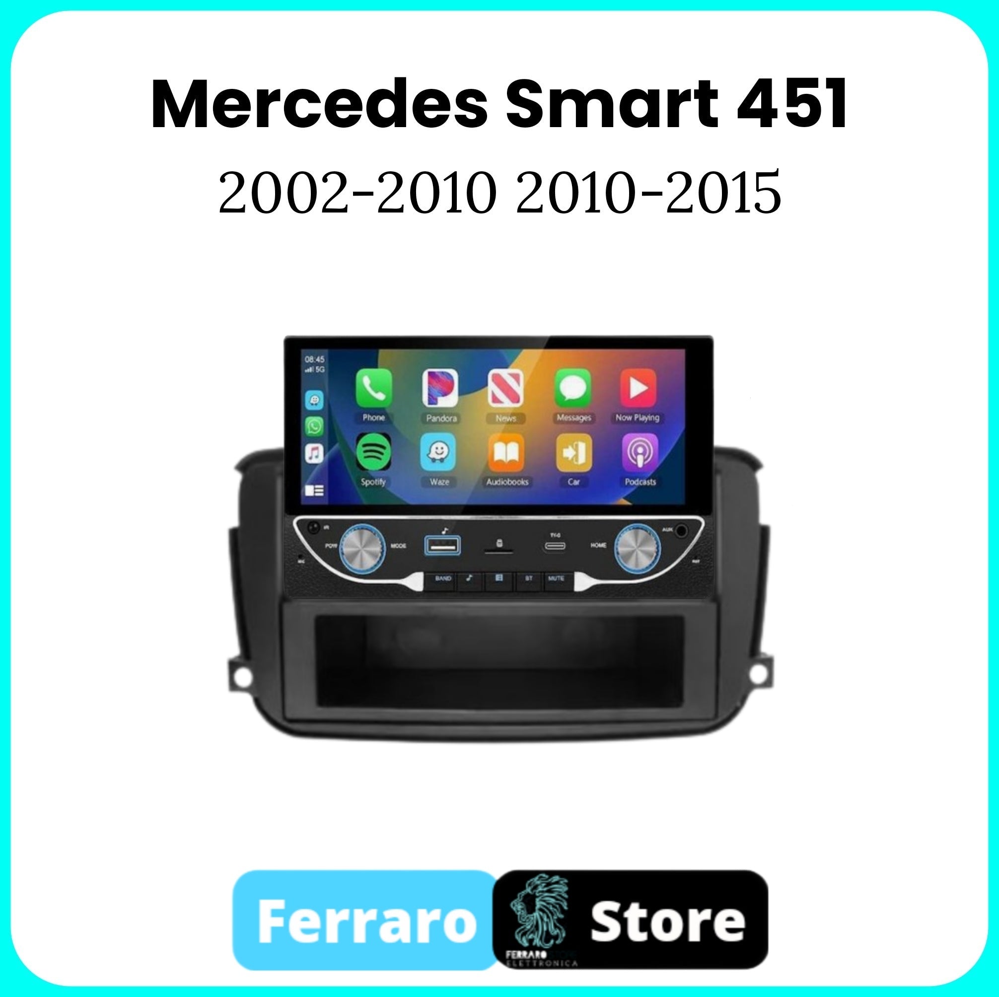 Autoradio per Smart 451 6.8" | 2002-2015 | Bluetooth | CarPlay | Android Auto