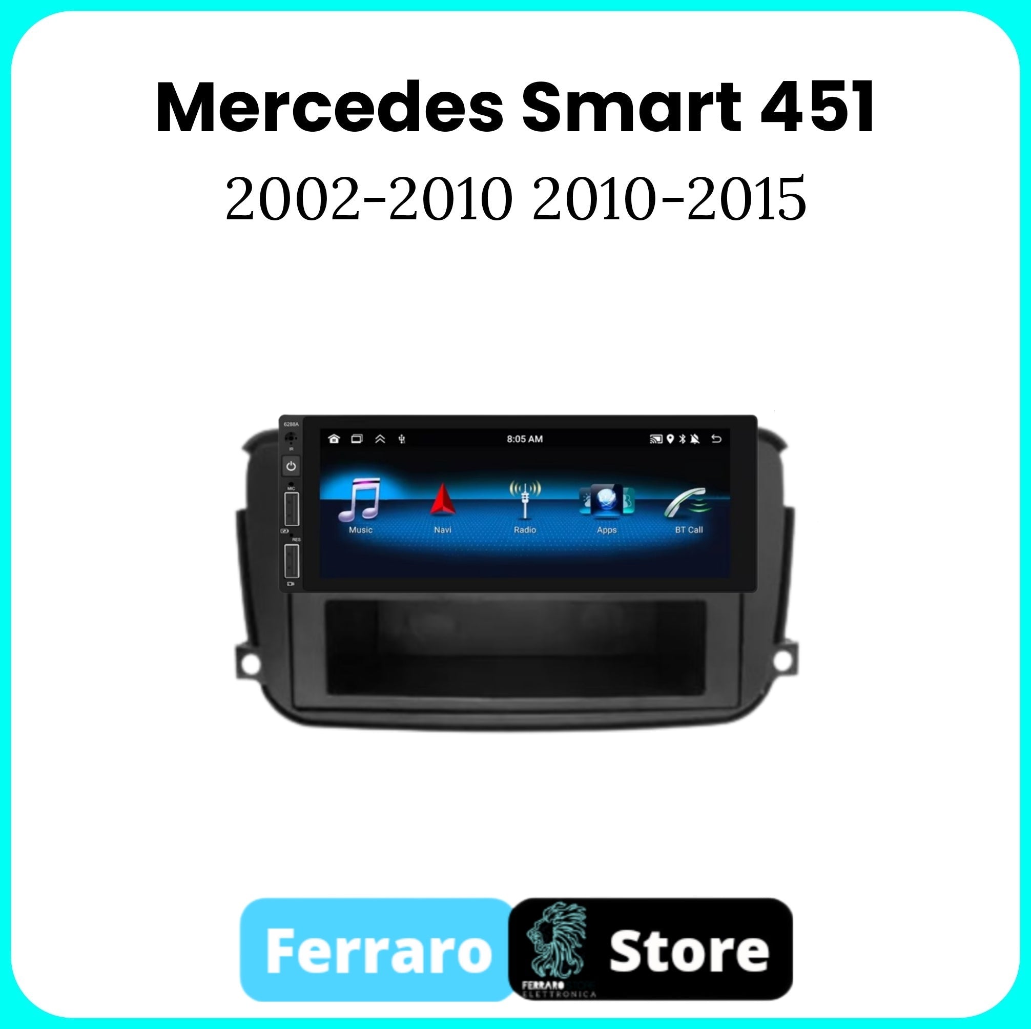 Autoradio per Smart 451 6.9" | 2002-2015  | Android | Bluetooth | CarPlay | Android Auto | 2/32GB Ram