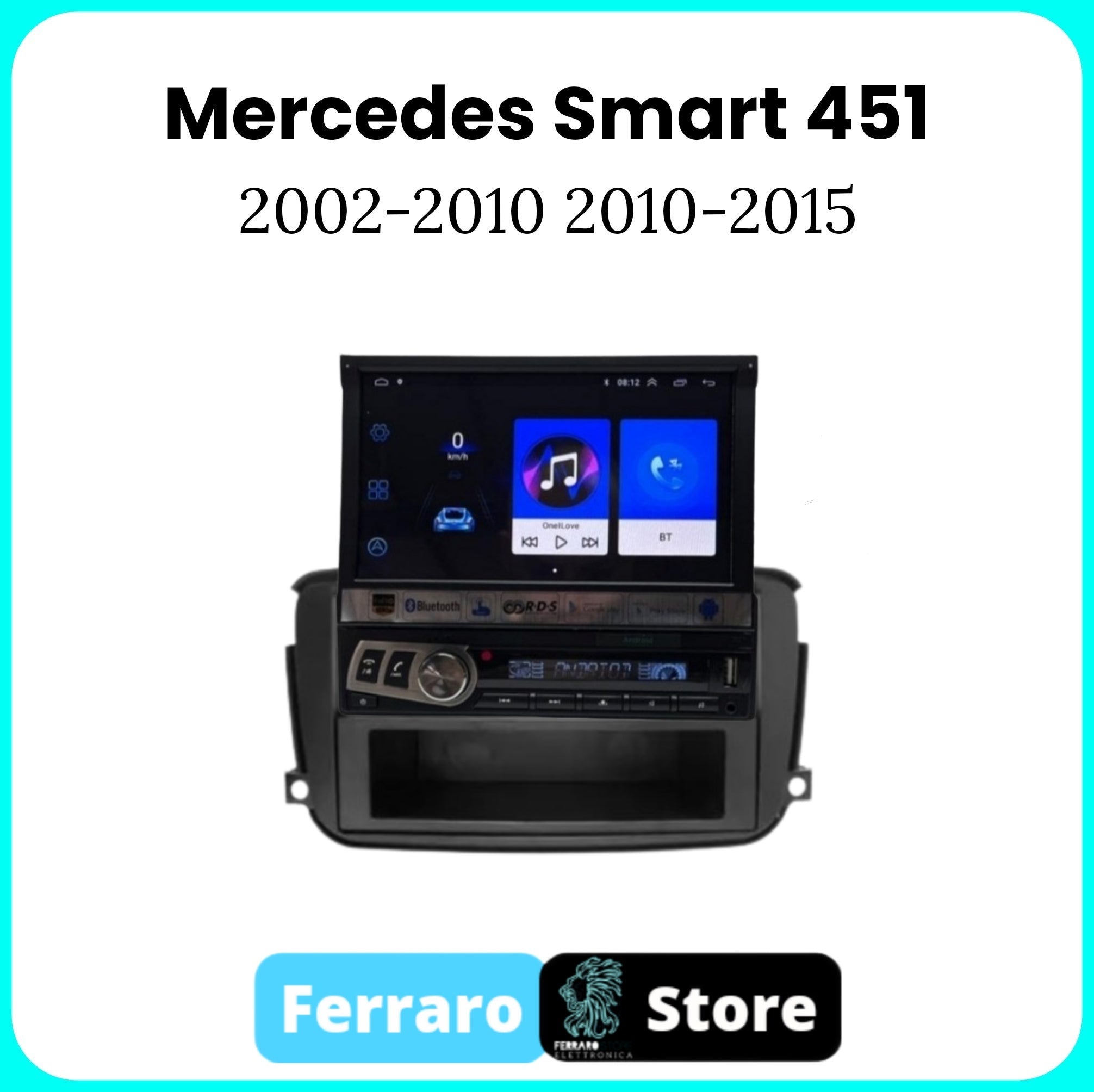 Autoradio per Smart 451 7" | 2002-2015 | Bluetooth | Motorizzato | Android | CarPlay | Android Auto | 1GB/2GB