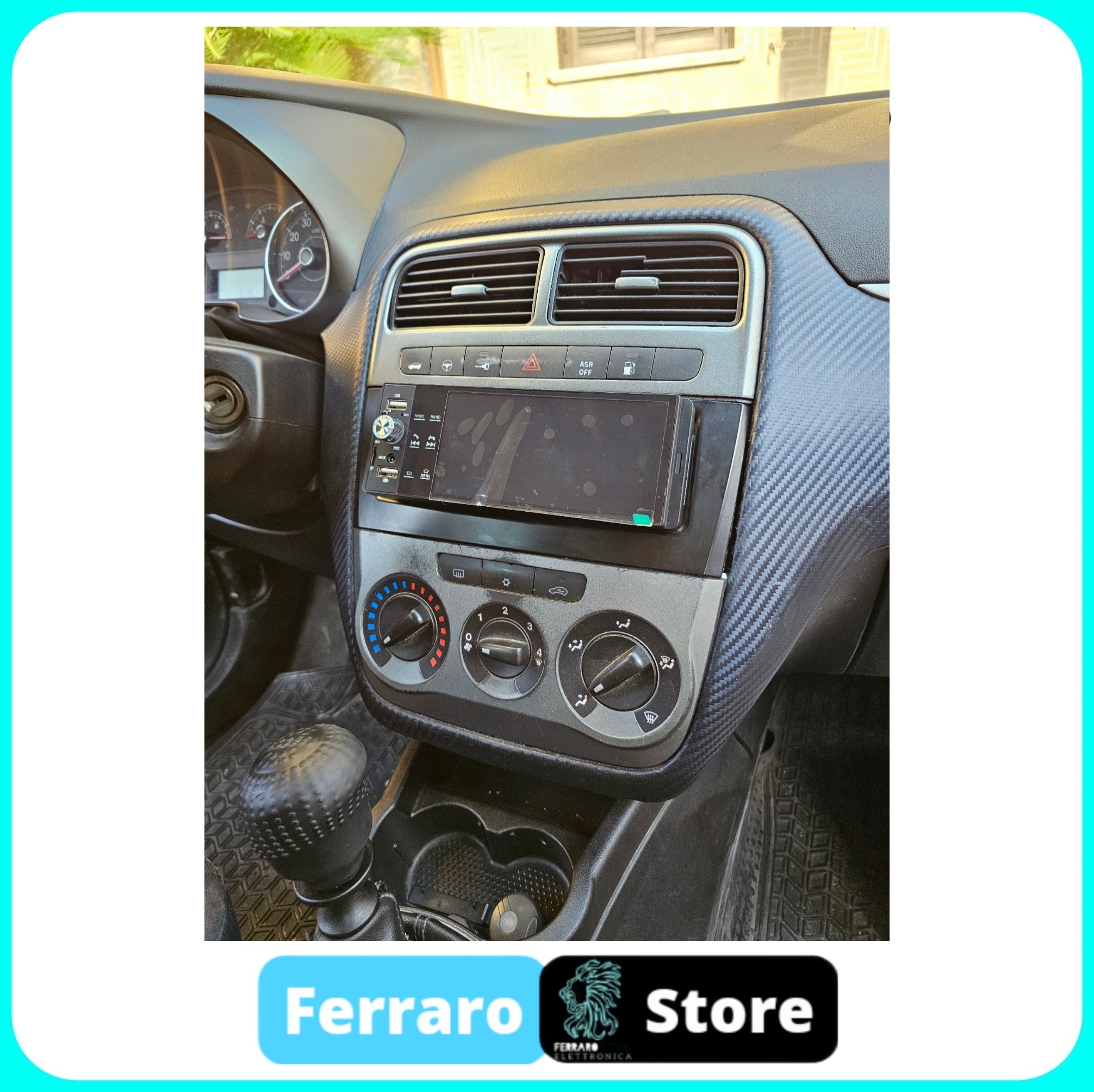 Car Radio for FIAT GRANDE PUNTO [2007 - 2012] - 1Din, 5.5" Inch Screen, Bluetooth, Radio, USB, CarPlay &amp; Android Auto Wired