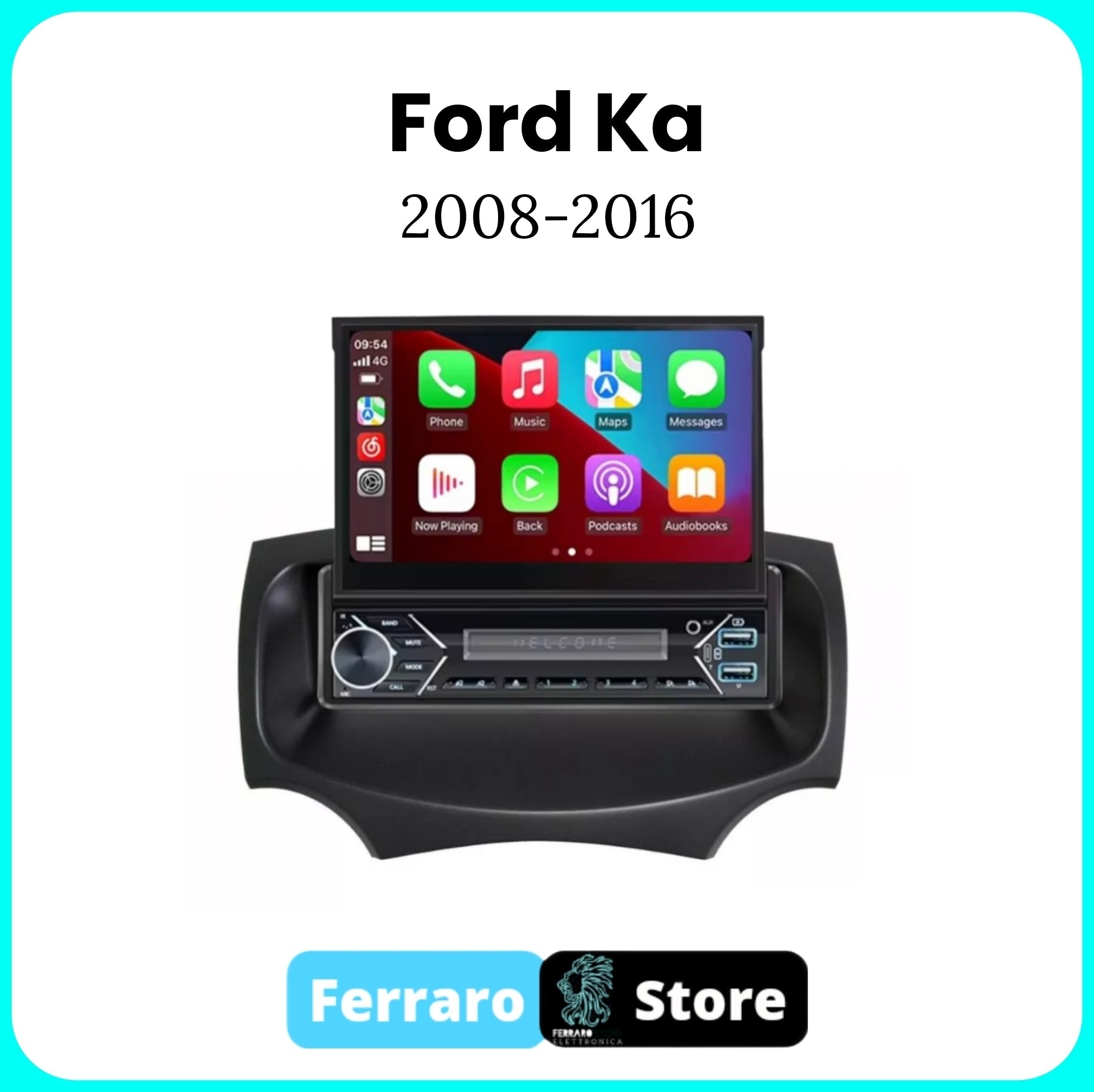 Autoradio per Ford Ka [2008 - 2016] - 1GB/2GB, 1Din 7"Pollici, Android, Motorizzato, GPS, WiFi, Radio, Bluetooth, FM, SWC, PlayStore.