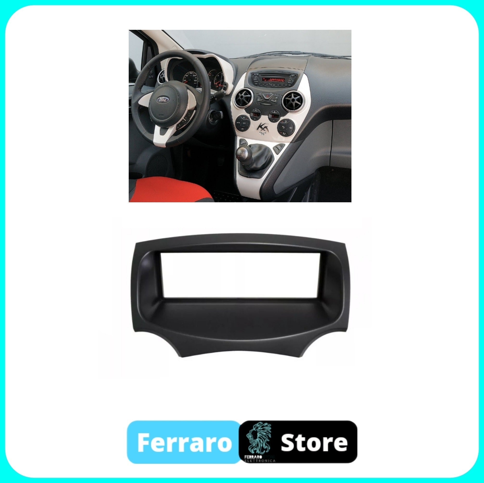 Mascherina Autoradio, 1DIN, Ford Ka dal 2009