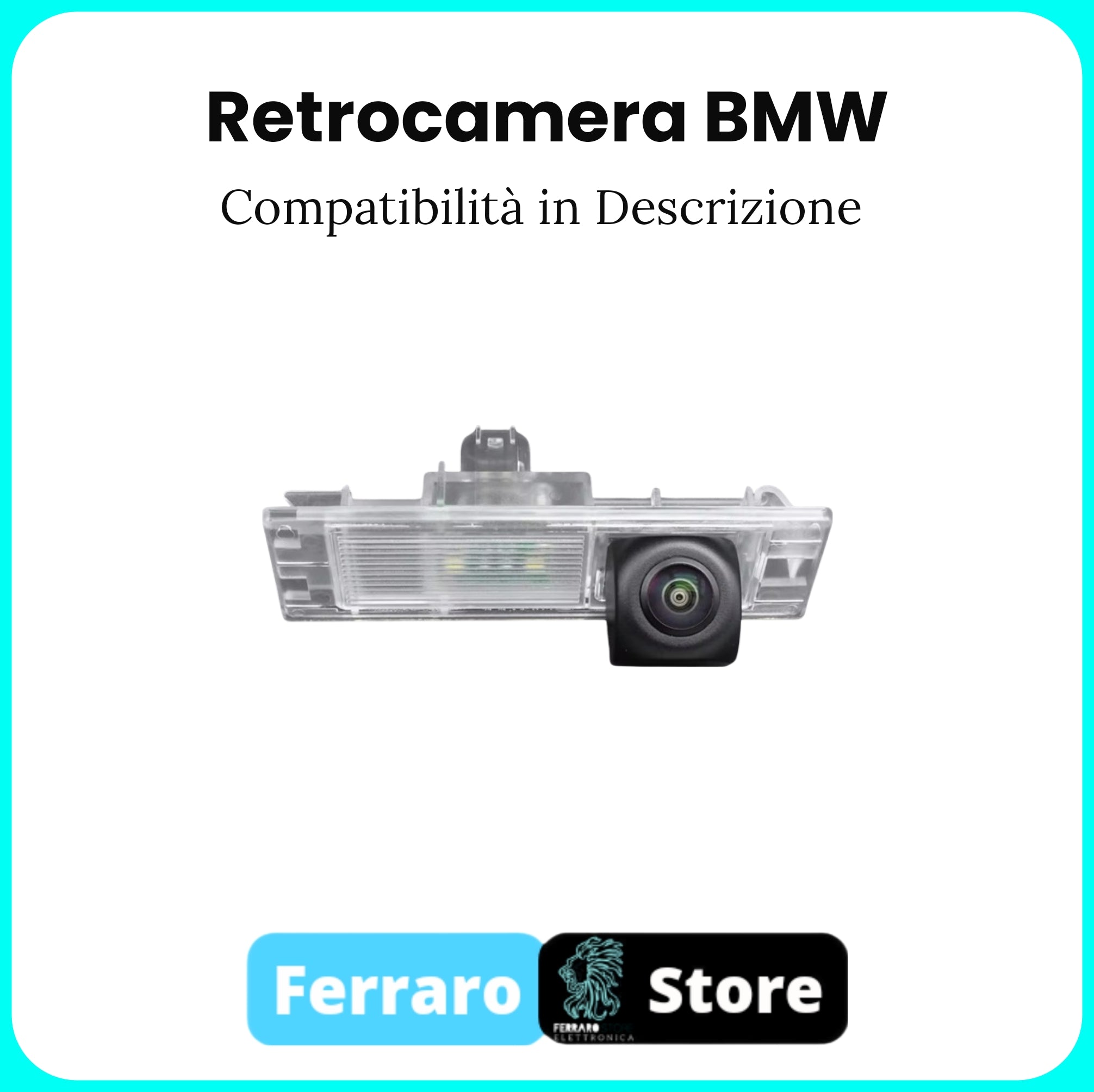 Telecamera Posteriore per BMW [Compatibilità in Descrizione] - AHD 1920x1080, 170° Gradi