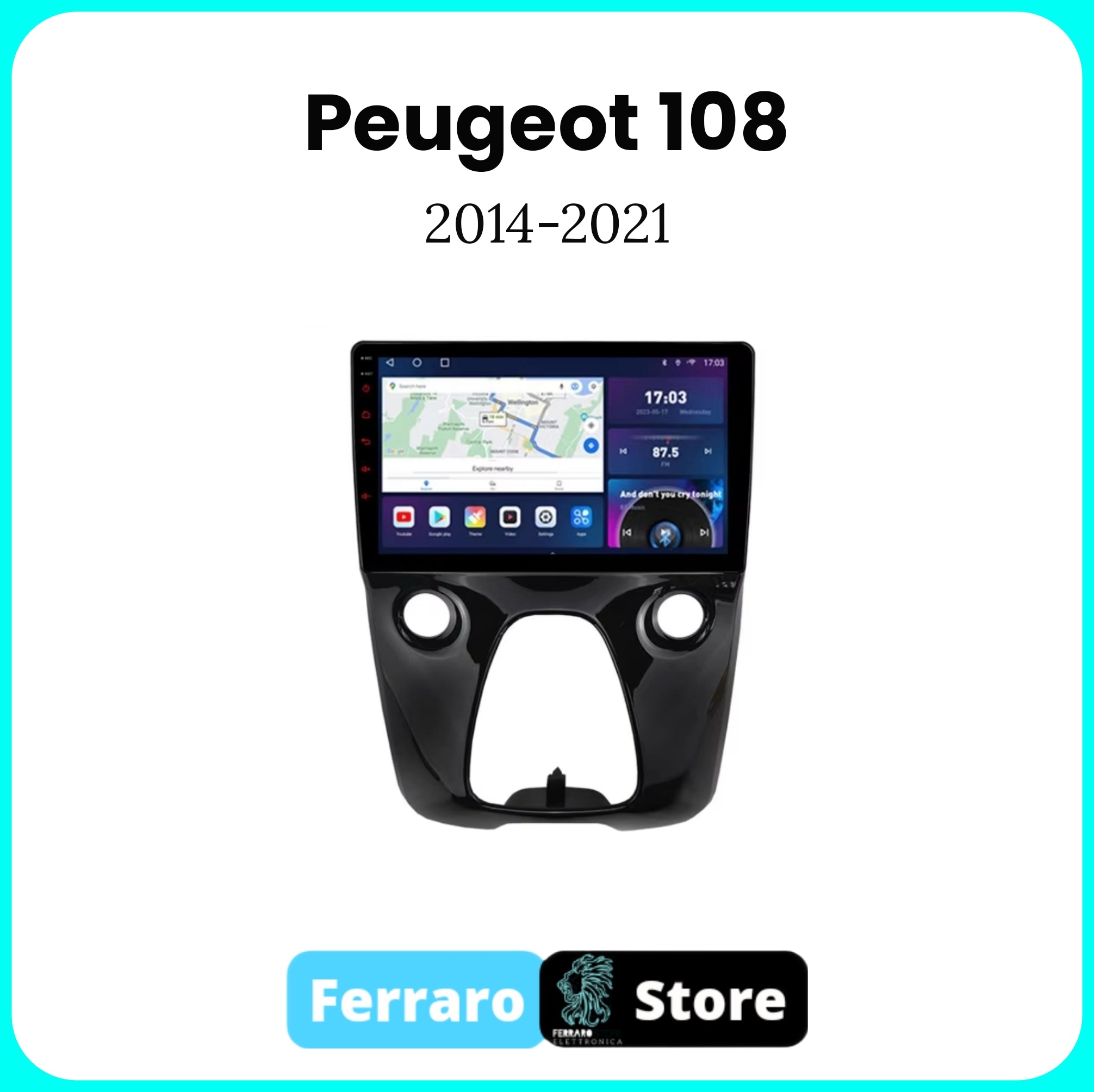 Autoradio per Peugeot 108 [2014 - 2021] - 2GB/4GB, Sistema auto Intelligente, 2Din 10.1"Pollici, GPS, Navigatore, Wifi