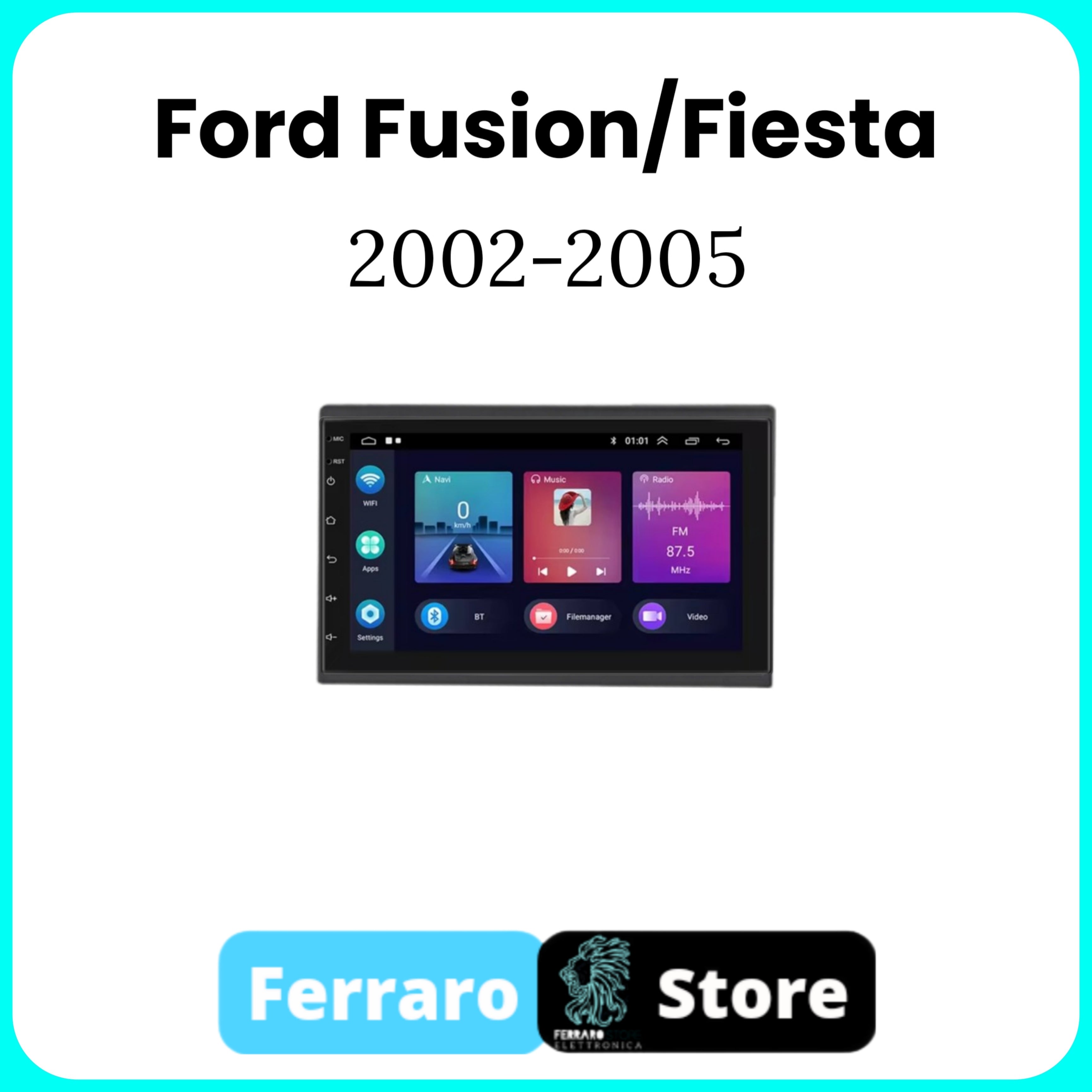 Car Radio for FORD FIESTA/FUSION [2002/2005] - 2GB/4GB/6GB, 2Din 7"Inch Android, GPS, Bluetooth, Radio, Navigator, Wifi, PlayStore