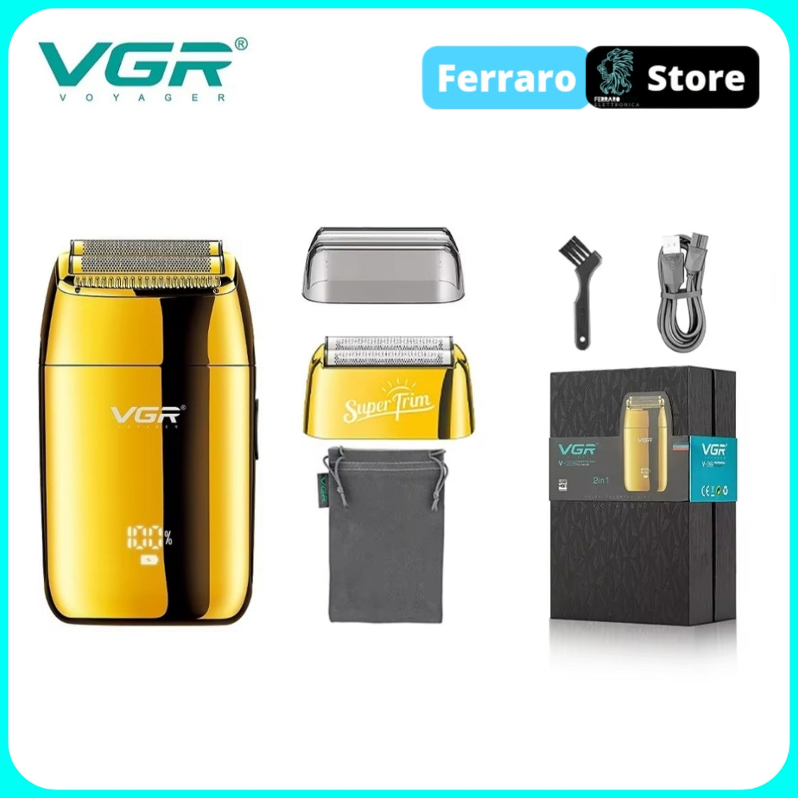 VGR Rasoio Professionale - Rasoio Rasoio elettrico Alternativo Macchina da barba Portatile Regolabarba Mini Rasoio per uomo V-399