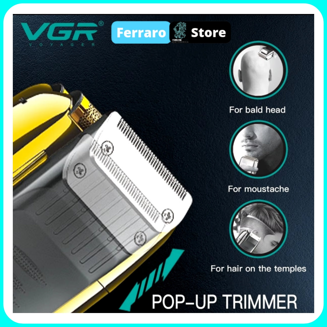 VGR Rasoio Professionale - Rasoio Elettrico rasoio ricaricabile per uomo rasoio barba rasoio barba Trimmer tagliacapelli V-332