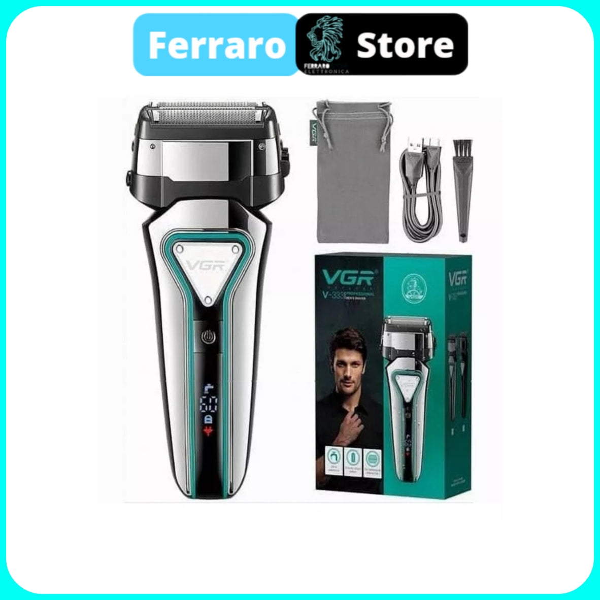 VGR Rasoio Elettrico Professionale - A Batteria Ricaricabile Barba Capelli V-333