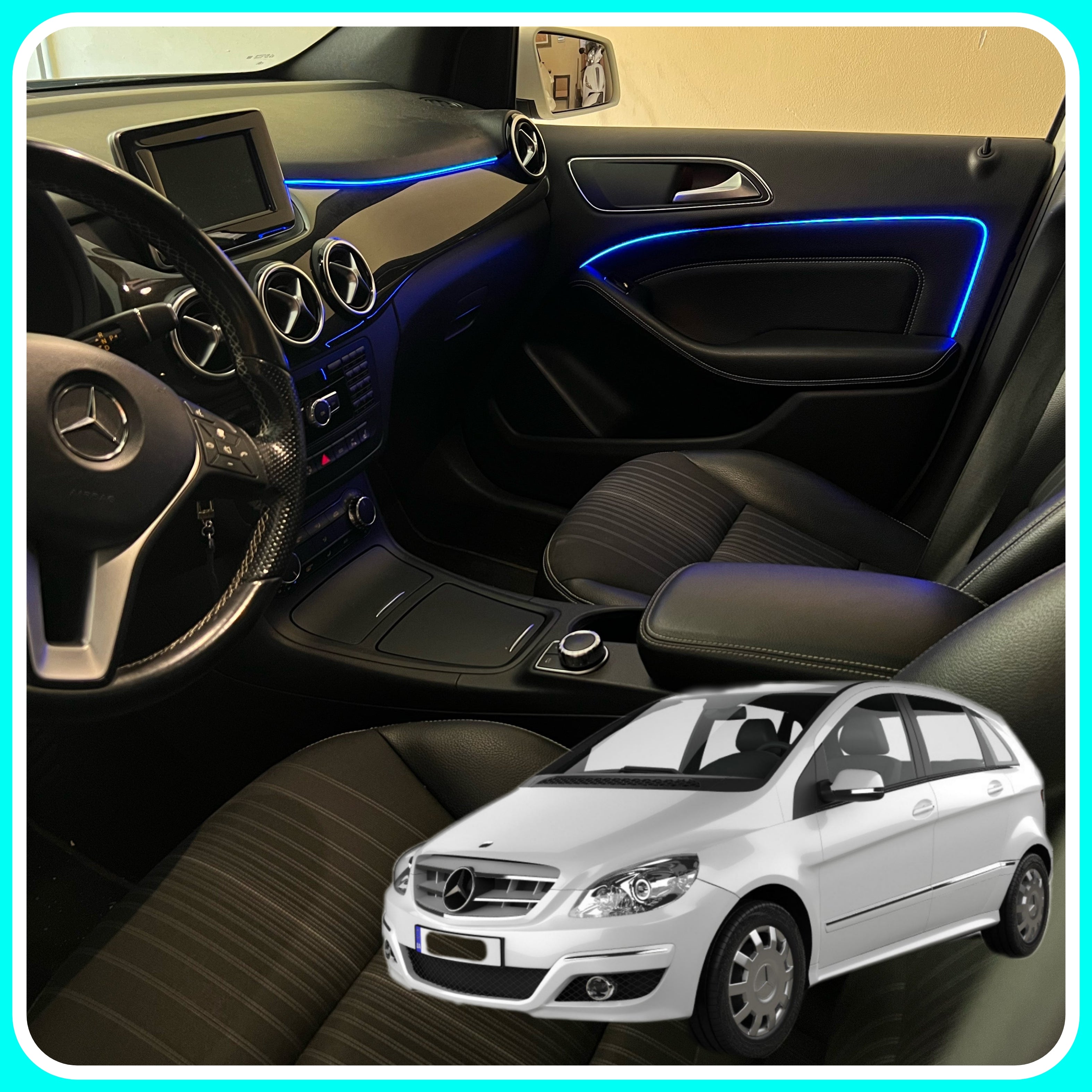 Ambient Light dedicato per Mercedes Classe B, Luci Ambiente con Comando da App, RGB Led Interior, Led Dinamico