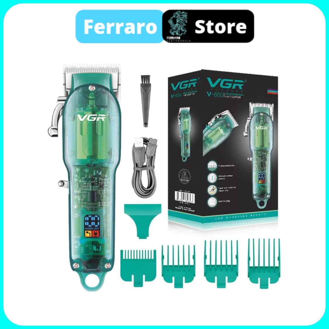 VGR Rasoio Professionale - a Batteria, Rasoio, Taglia Capelli, da Barbiere, Professionale, VGR V-660