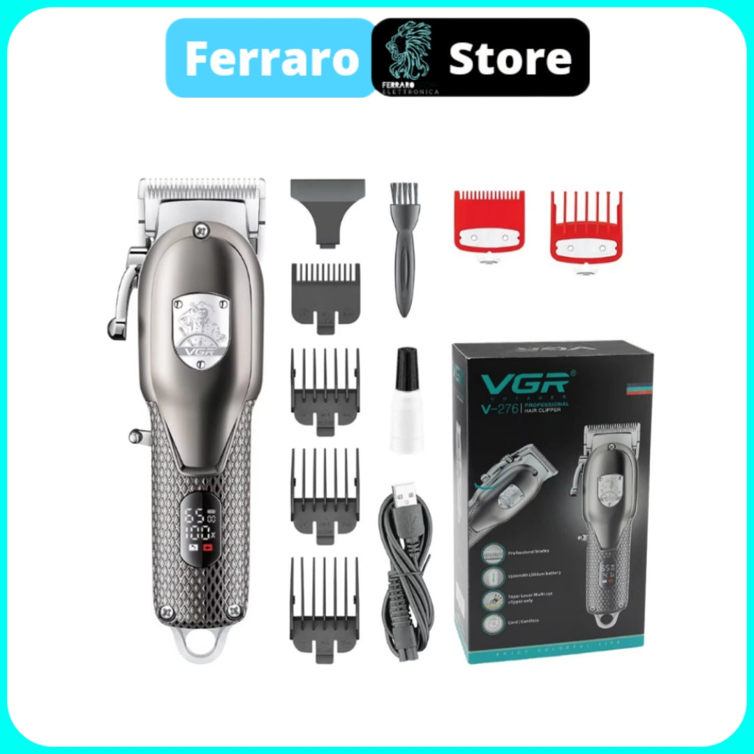 VGR Rasoio Capelli - Professionale, Taglia Capelli, in Metallo, Ricarica USB, VGR V-276