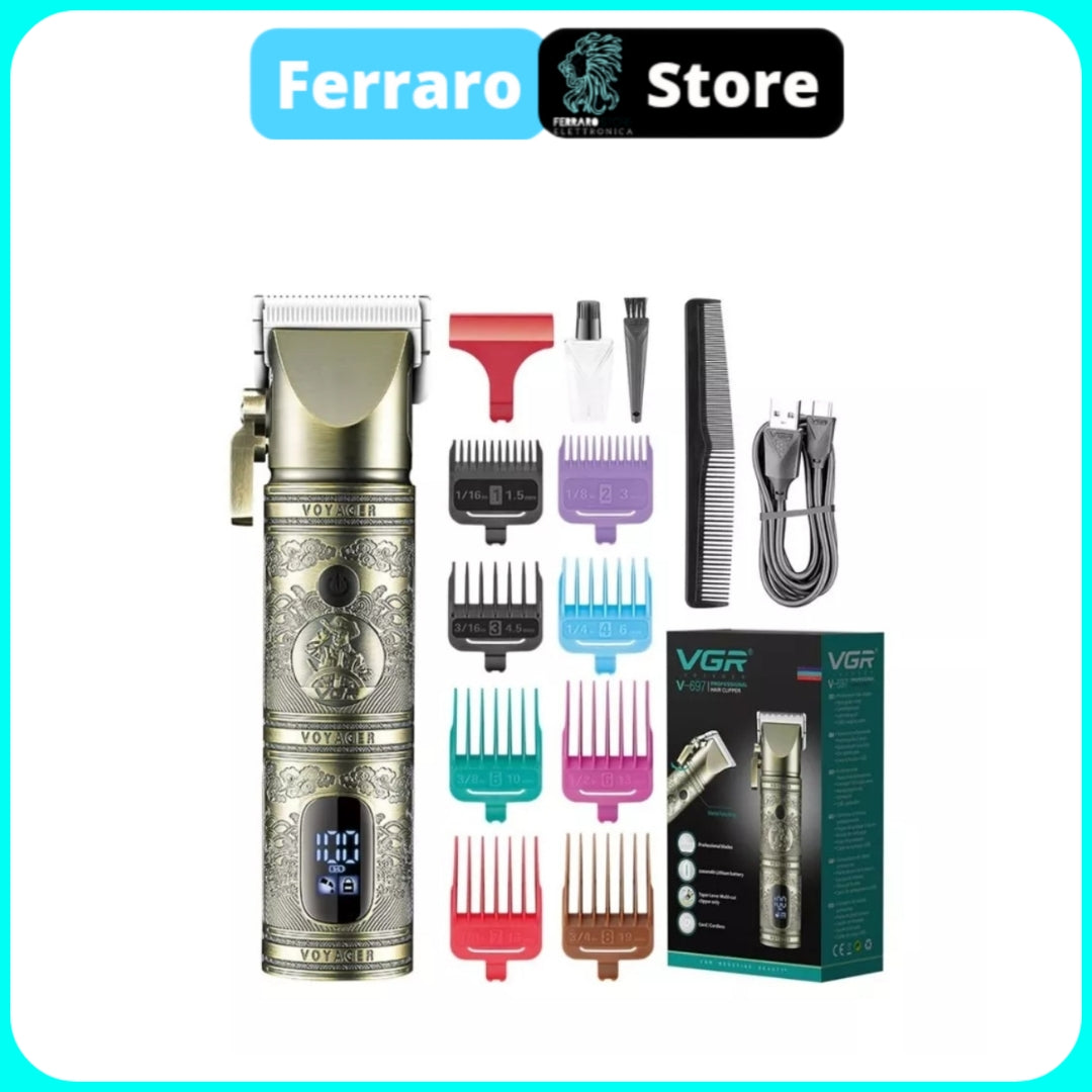 VGR Rasoio Capelli - Taglia Capelli, Display, Senza Filo, Ricaricabile VGR V-697