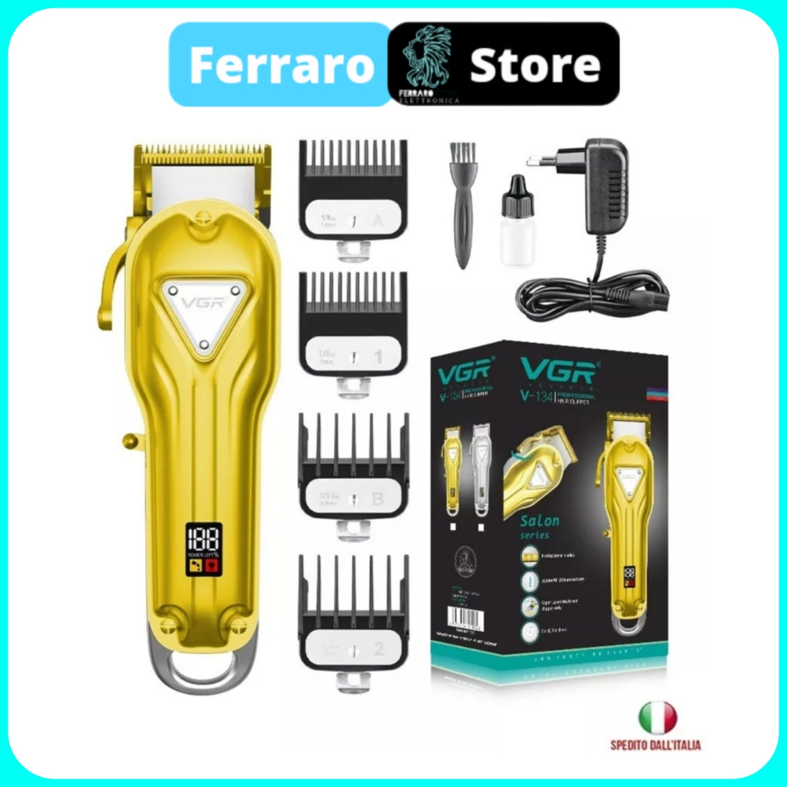 VGR Rasoio Capelli - Professionale, Trimmer, Precisione, Rasoio Barba, V-134