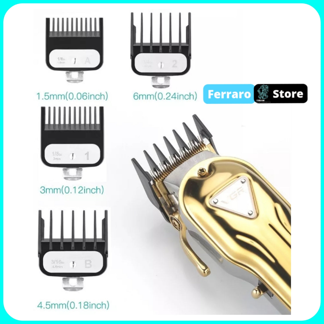 VGR Rasoio Capelli - Professionale, Trimmer, Precisione, Rasoio Barba, V-134