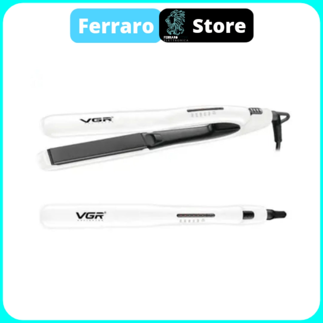 VGR Piastra Capelli - Professionale, Capelli Lisci, 50w, Rivestita in Ceramica, Display LCD V-552