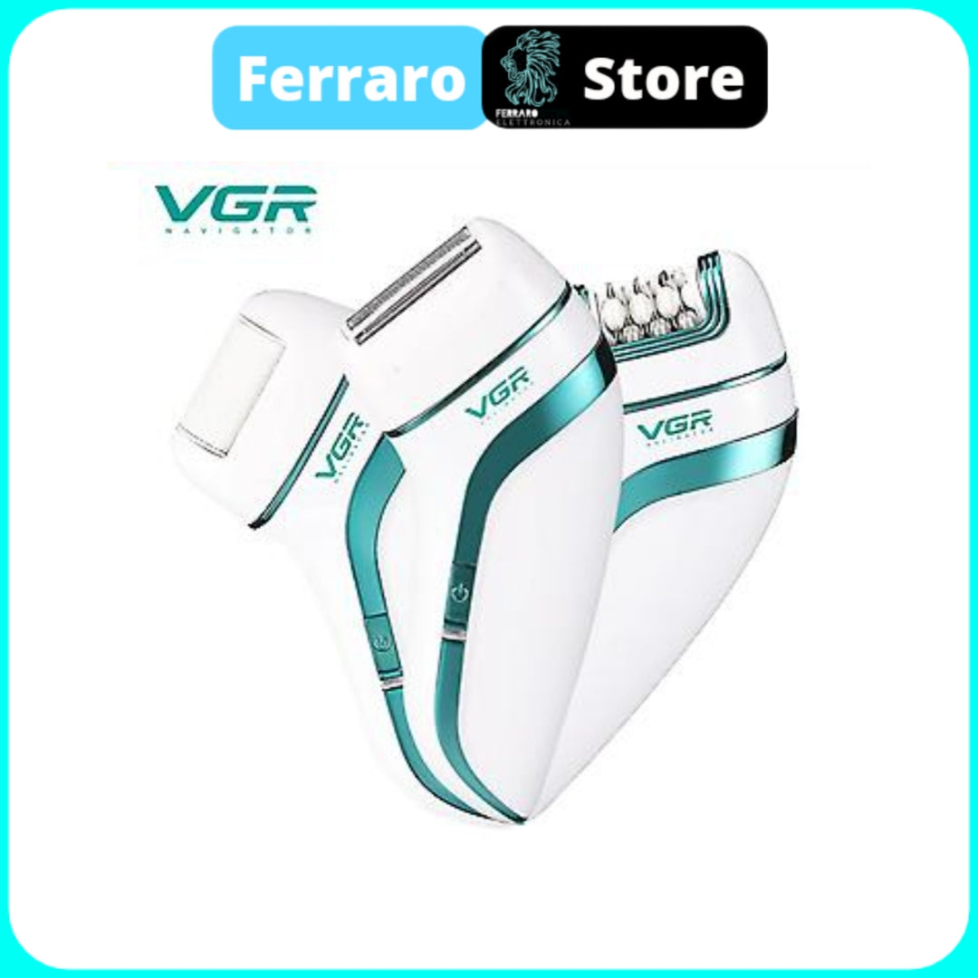 VGR Epilatore 3 in 1 - Ricaricabile, Rimozione Peli, Gambe e Corpo, V-713