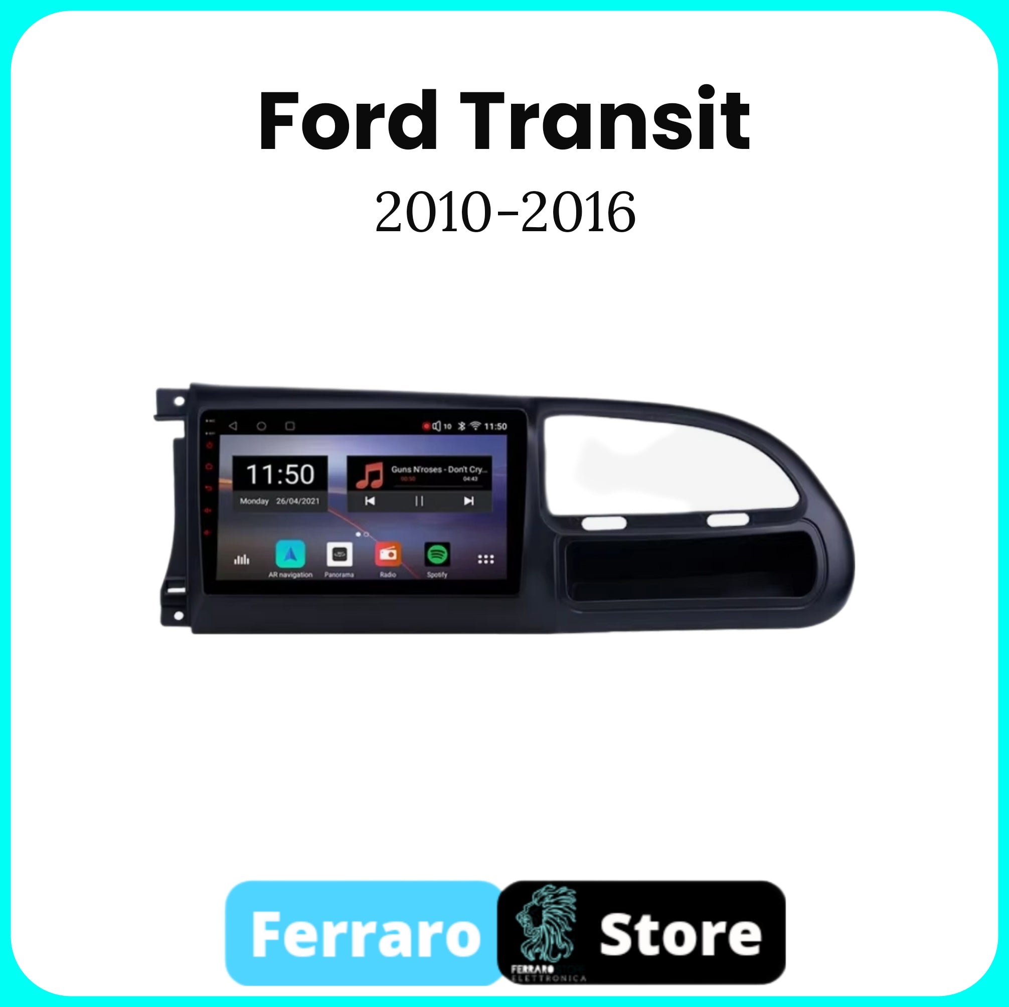 Autoradio per Ford Transit [2010-2016] - 2GB/4GB/6GB/8GB Sistema auto Intelligente, 2Din 9"Pollici, GPS, Navigatore, Wifi