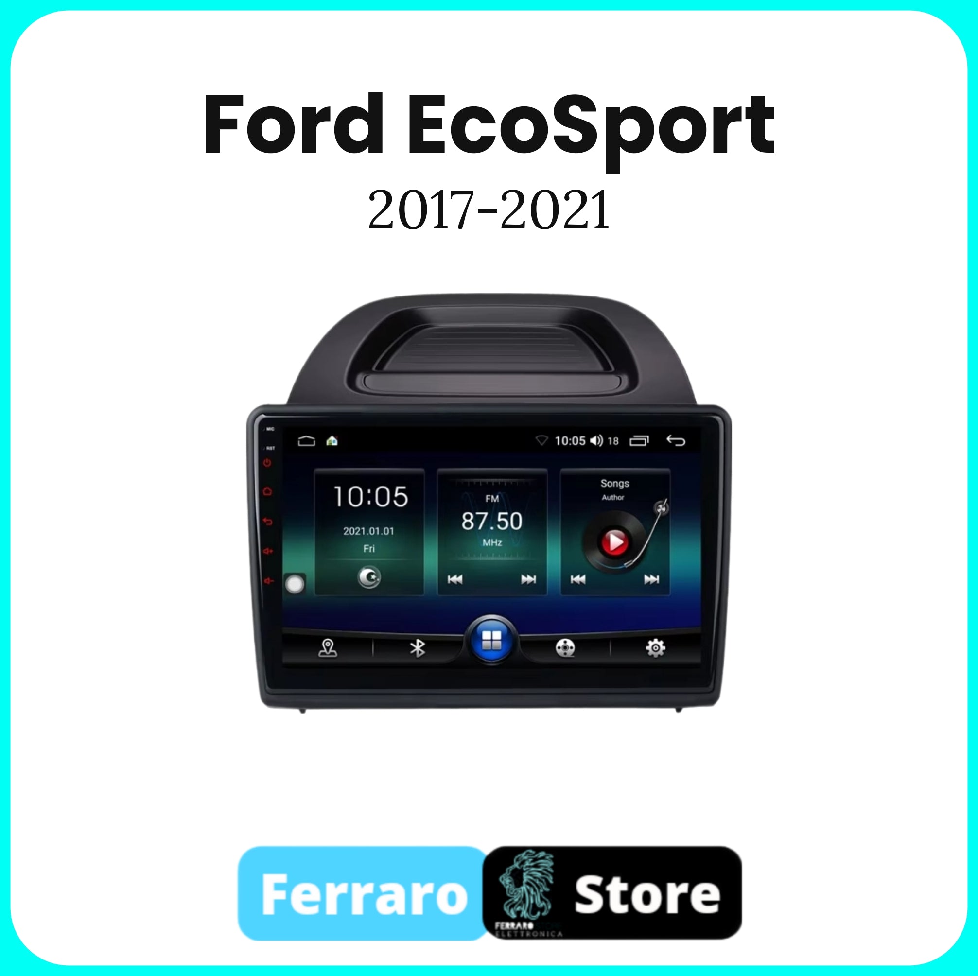 Autoradio per Ford EcoSport [2017-2021] - 2GB/4GB/6GB/8GB Ram, Sistema auto Intelligente, 2Din 9"Pollici, GPS, Navigatore, Wifi