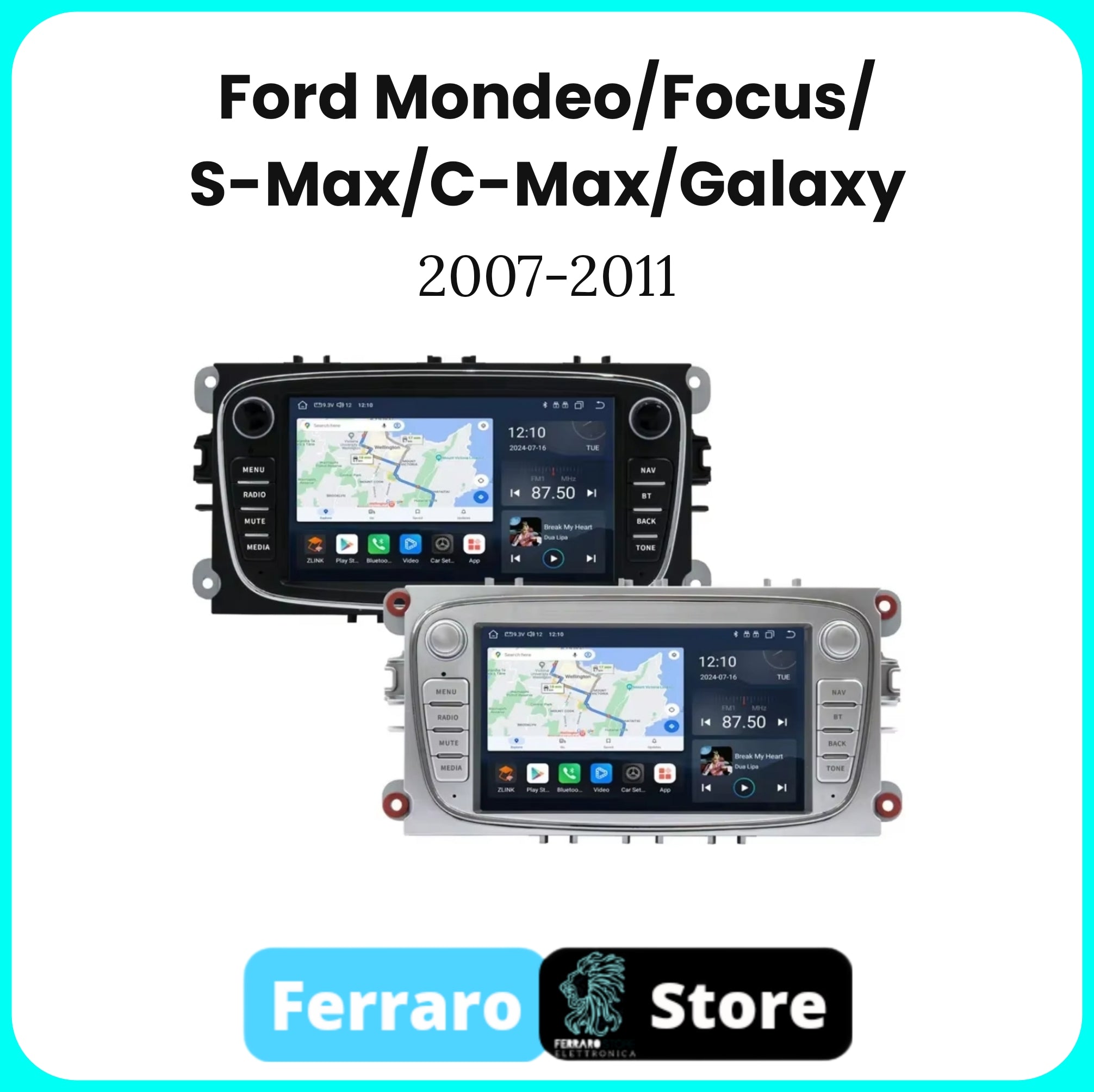 Autoradio per Ford [2005 - 2012] - 2GB/4GB/6GB, Sistema auto Intelligente, 2Din 7"Pollici, GPS, Navigatore, Wifi