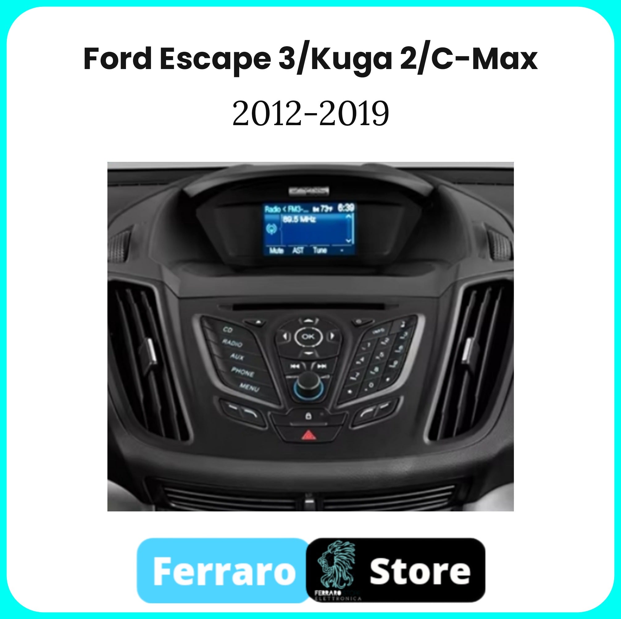 Car Radio for FORD ESCAPE, KUGA 2, C-MAX [2012 - 2019] - 2GB/4GB/6GB/8GB Car Radio with Intelligent System, GPS, Navigator, 2Din 9"Inch, Wifi