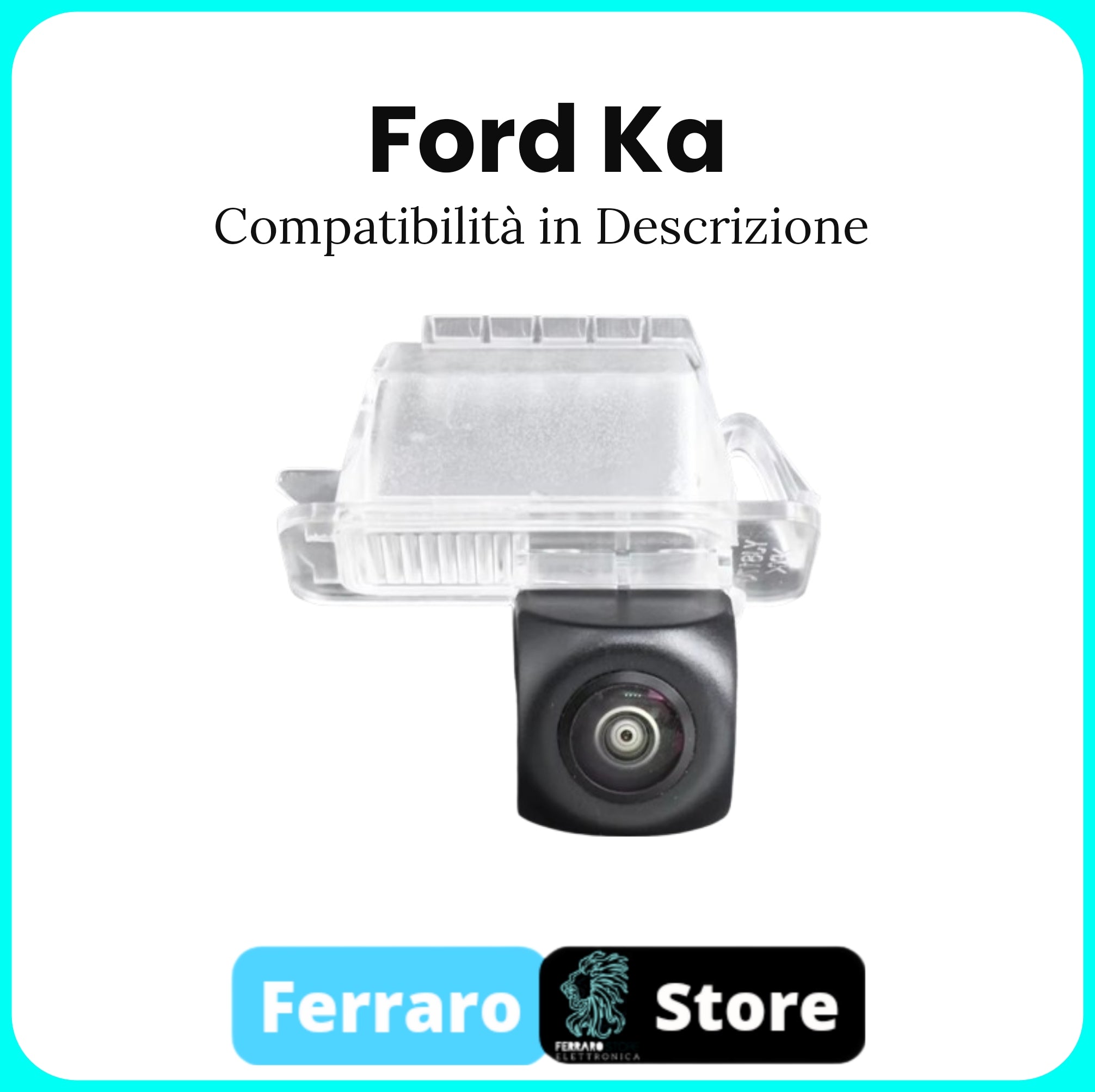 Telecamera Posteriore per Ford Ka [Compatibilità in Descrizione] - AHD 1920x1080, 170° Gradi