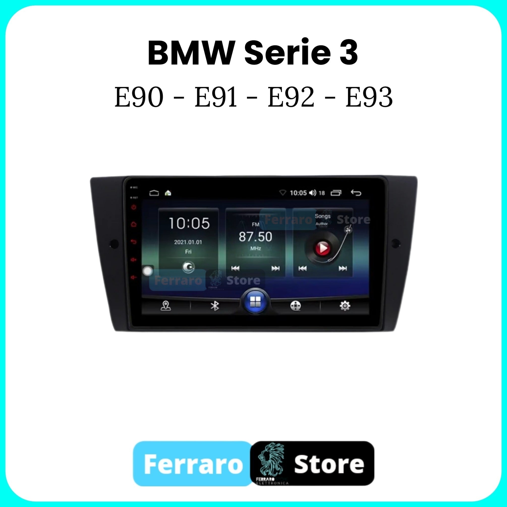 Car Radio for BMW 3 SERIES E90-E91-E92-E93 [From 2005 onwards] - 2GB/4GB/6GB/8GB Intelligent car system, 2Din 9"Inch, GPS, Navigator, Wifi