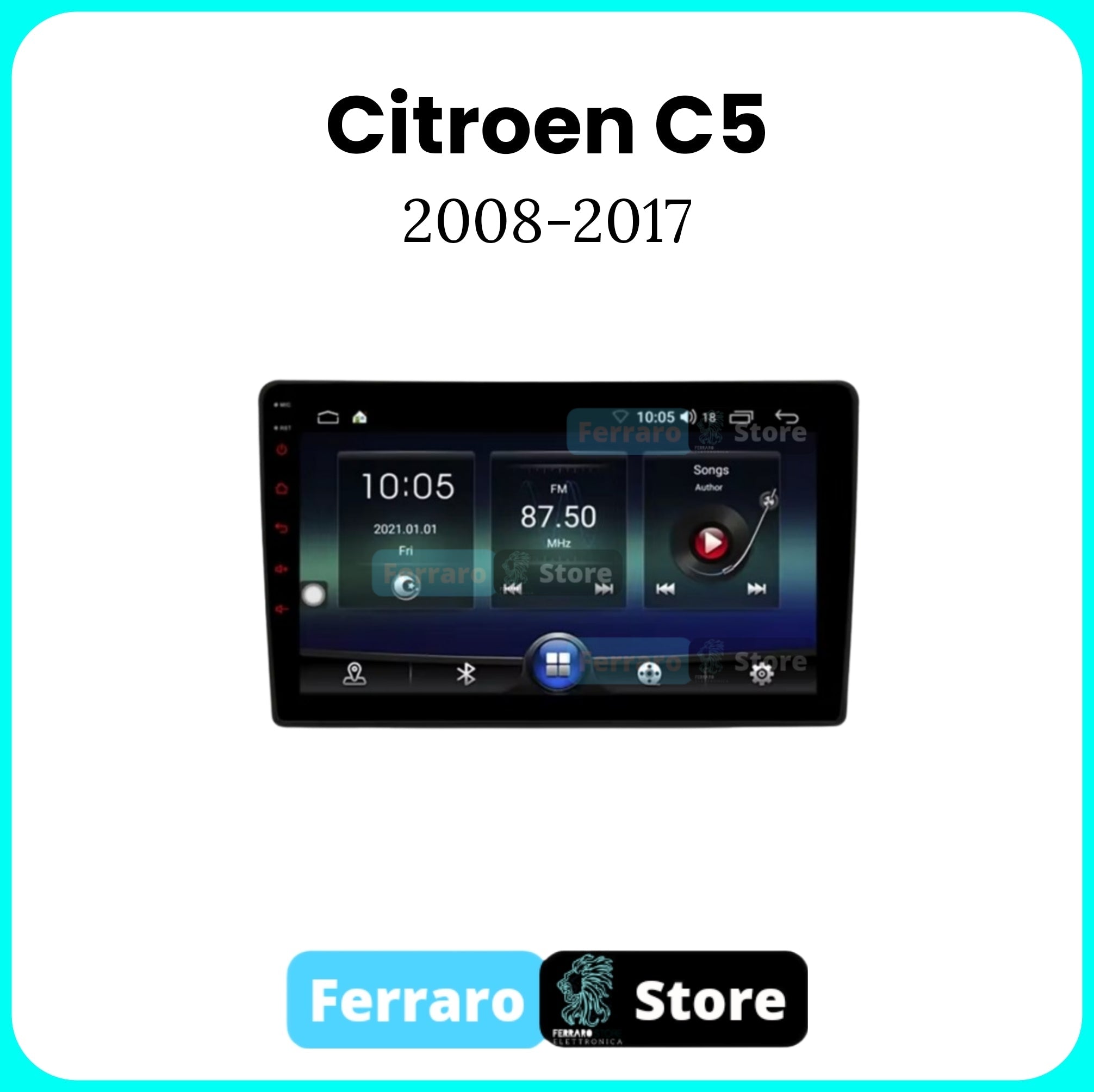 Autoradio per Citroen C5 10.1" | 2008- 2017 | Android | Bluetooth | CarPlay | Android Auto | 2GB/4GB/8GB Ram