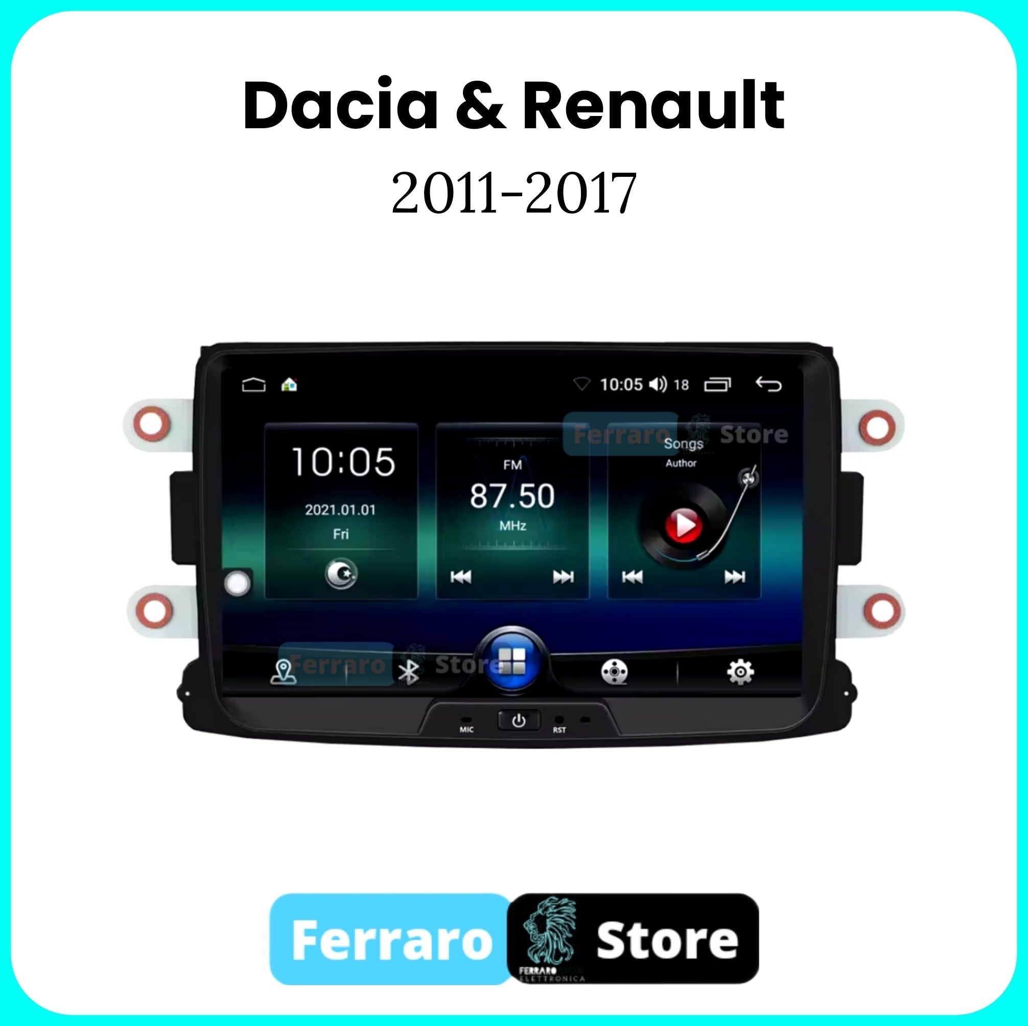 Autoradio per Dacia 8" | Renault | Android | Bluetooth | CarPlay | Android Auto | 2/32GB Ram