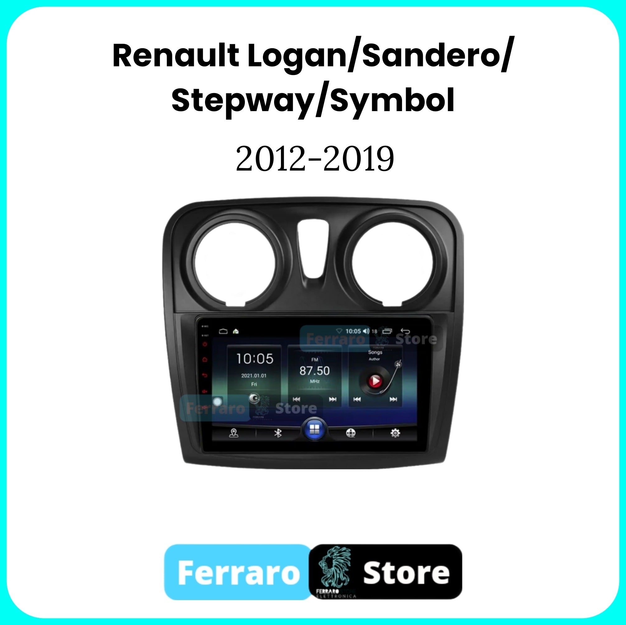 Autoradio per Logan 9" | Sandero | Stepway Symbol | 2012-2019 | Android | Bluetooth | CarPlay | Android Auto | 2GB/4GB/6GB/8GB Ram