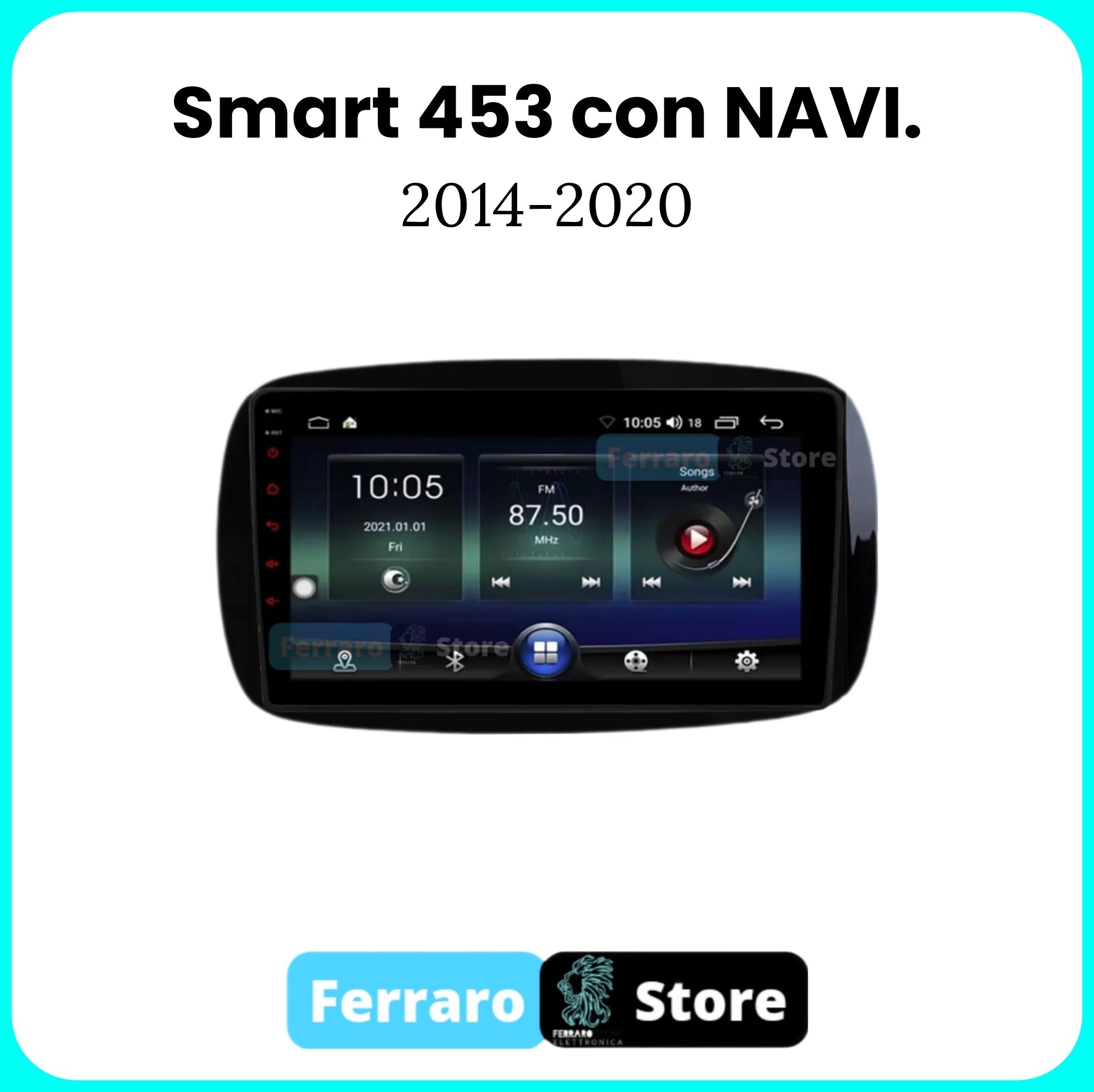 Car radio for SMART 453 WITH NAVI. [2014 - 2020] - 2GB/4GB/6GB/8GB 2Din 9" Inch Car Radio, with Intelligent System, GPS, Navigator, Radio, Wifi.