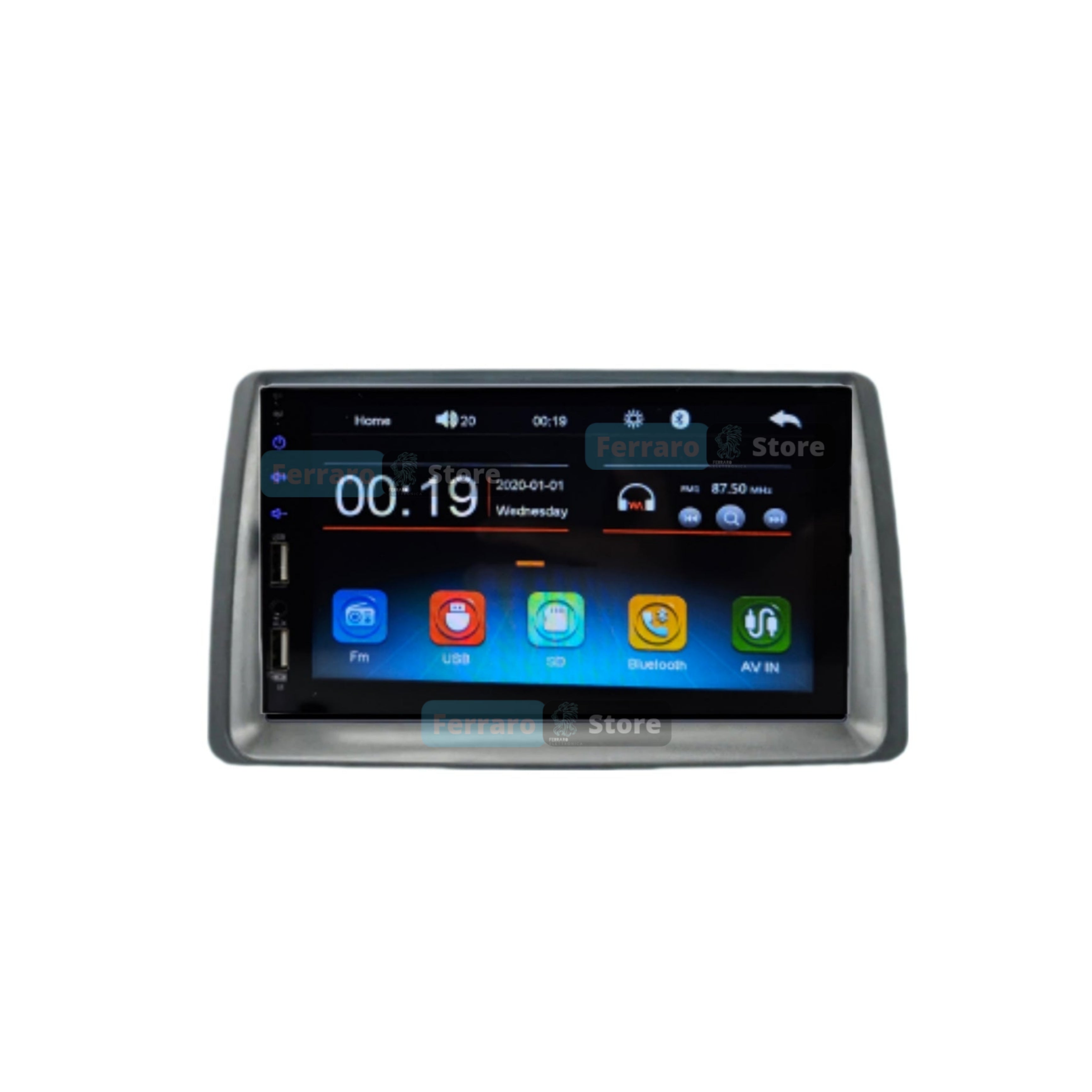 Car Radio for FIAT Panda 2nd Series - 2Din 7"Inch, Bluetooth, Radio, Touch, USB, SD, Mirror Link Android and IOS