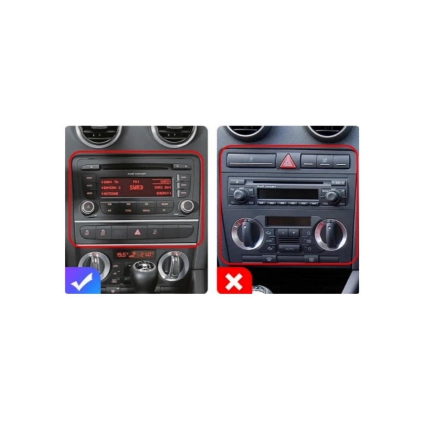 Autoradio per Audi A3 8P 7" | 2003-2013 | Motorizzato | Bluetooth |  Radio | USB |  Mirror Link per Android