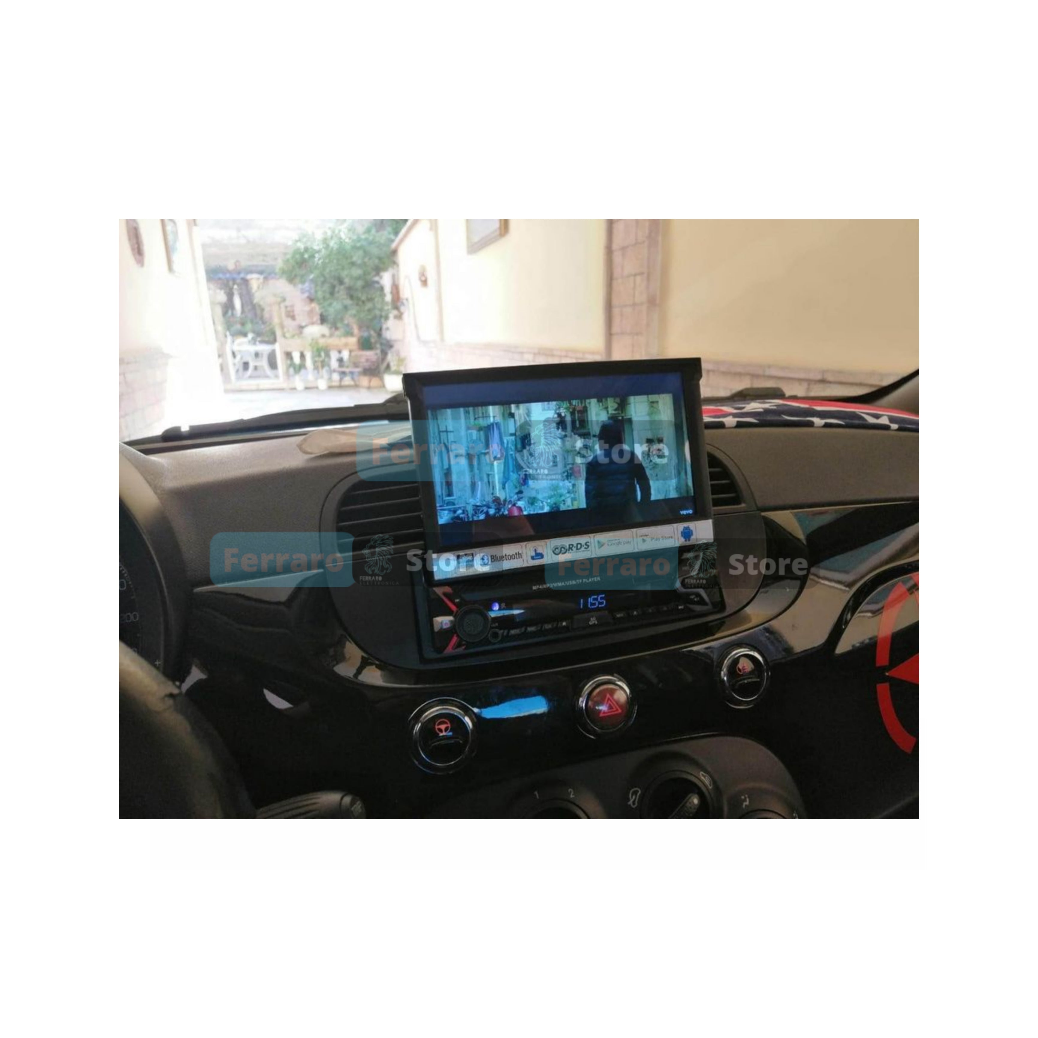 Car Radio for FIAT 500s [2007 - 2014] - 1Din 7"Inch, Motorized Android, GPS, WiFi, Radio, Bluetooth, FM, SWC, PlayStore