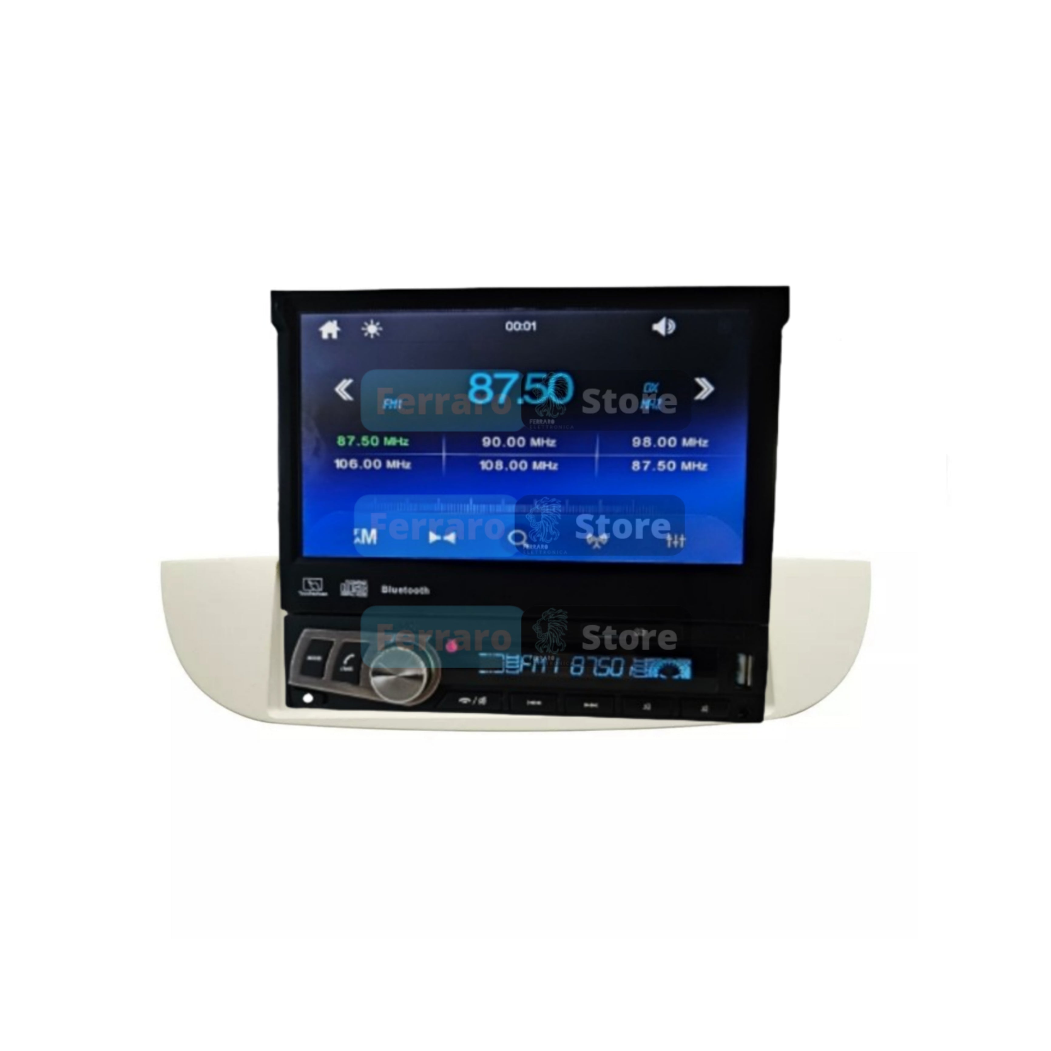 Autoradio per Fiat 500s 7" | 2007-2014 | Bluetooth | Radio | Motorizzato | Mirror Link