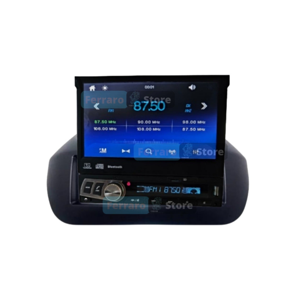 Autoradio per Fiat Qubo 7" | Citroen Nemo | Peugeot Bipper | 2008 - 2017 | Bluetooth | Radio | Motorizzato | Mirror Link