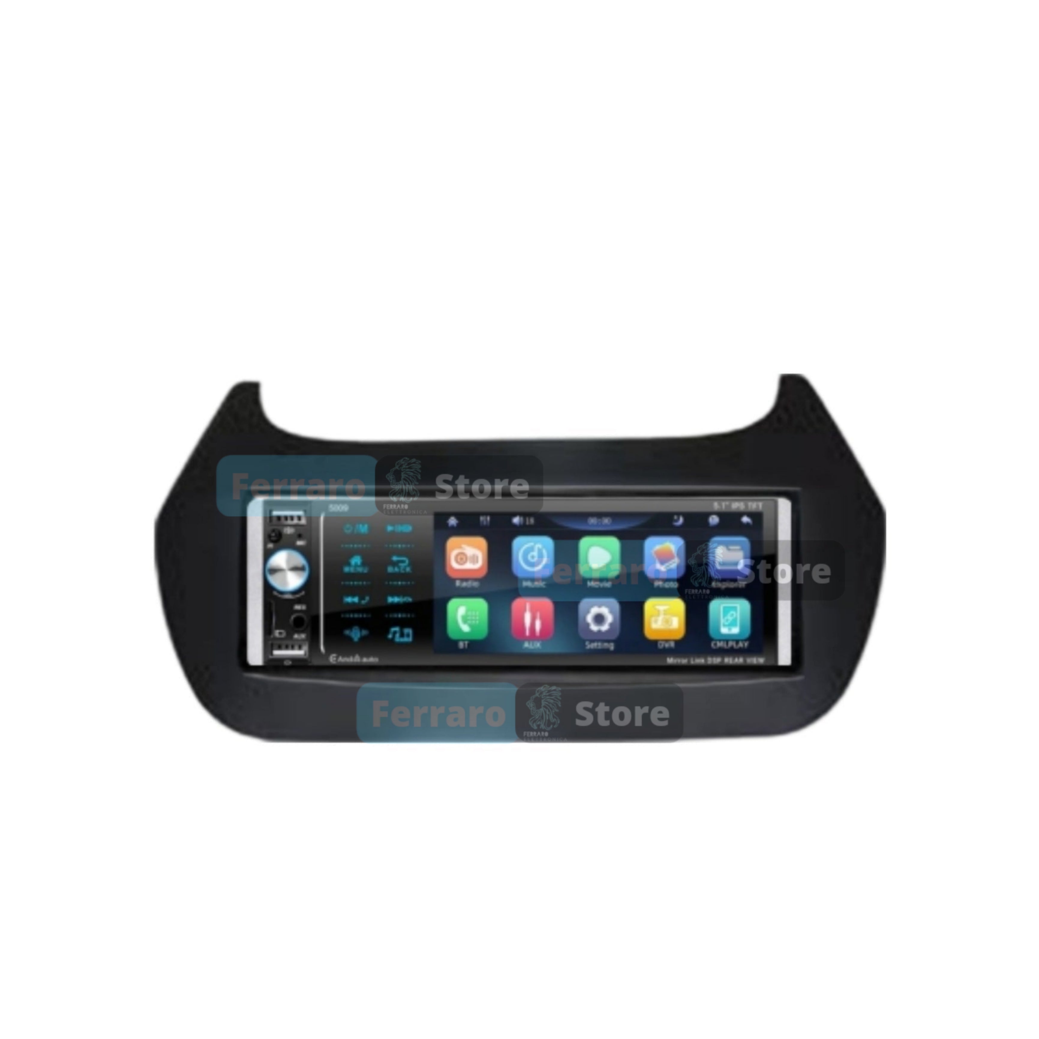 Car Radio for FIAT FIORINO - QUBO [2008 - 2016] - 1Din, 5.5" Inch Screen, Bluetooth, Radio, USB, CarPlay &amp; Android Auto Wired