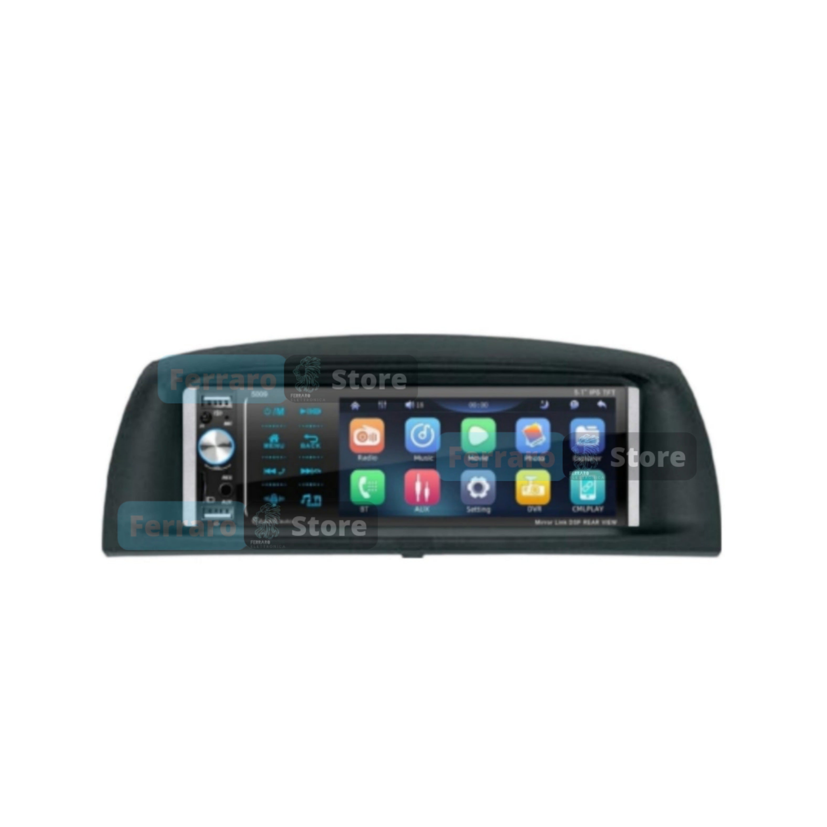 Car Radio for Fiat PUNTO 188 [1999-2007] - 1Din, 5.5" Inch Screen, Bluetooth, Radio, USB, CarPlay &amp; Android Auto Wired