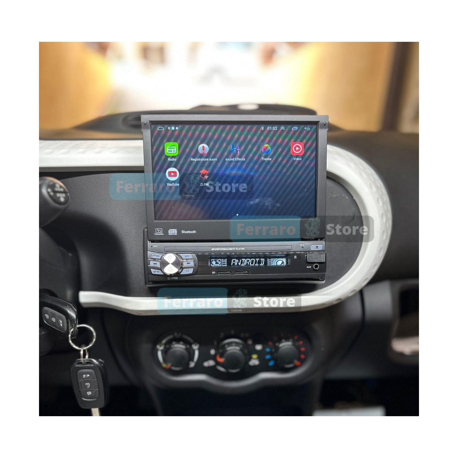 Autoradio per Renault Twingo III 7" | 2014-2018 | Android | Bluetooth | Motorizzato | CarPlay | Android Auto | 1GB/2GB Ram