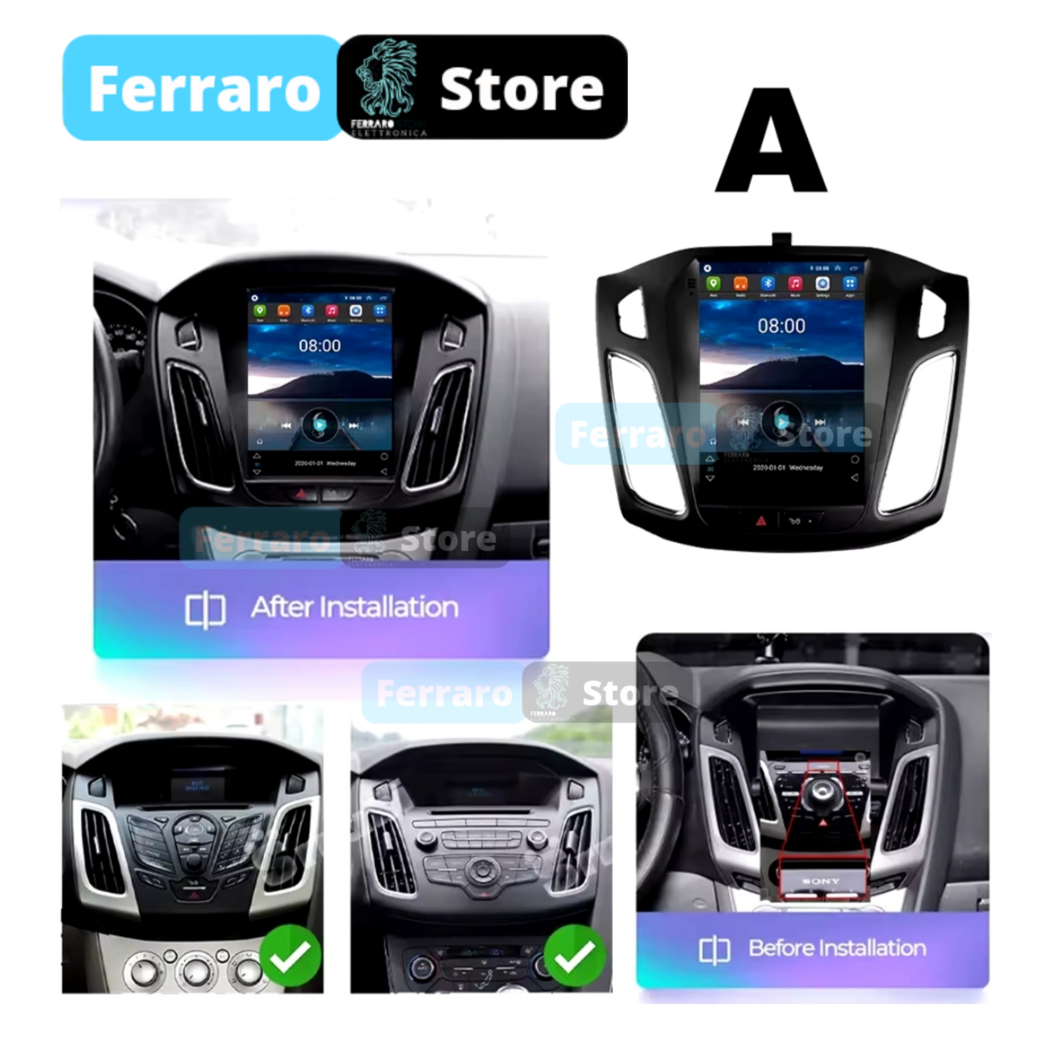 Autoradio per Ford Focus 3 9.7" | 2011-2019 | Android | Bluetooth | CarPlay | Android Auto | 4GB/8GB Ram