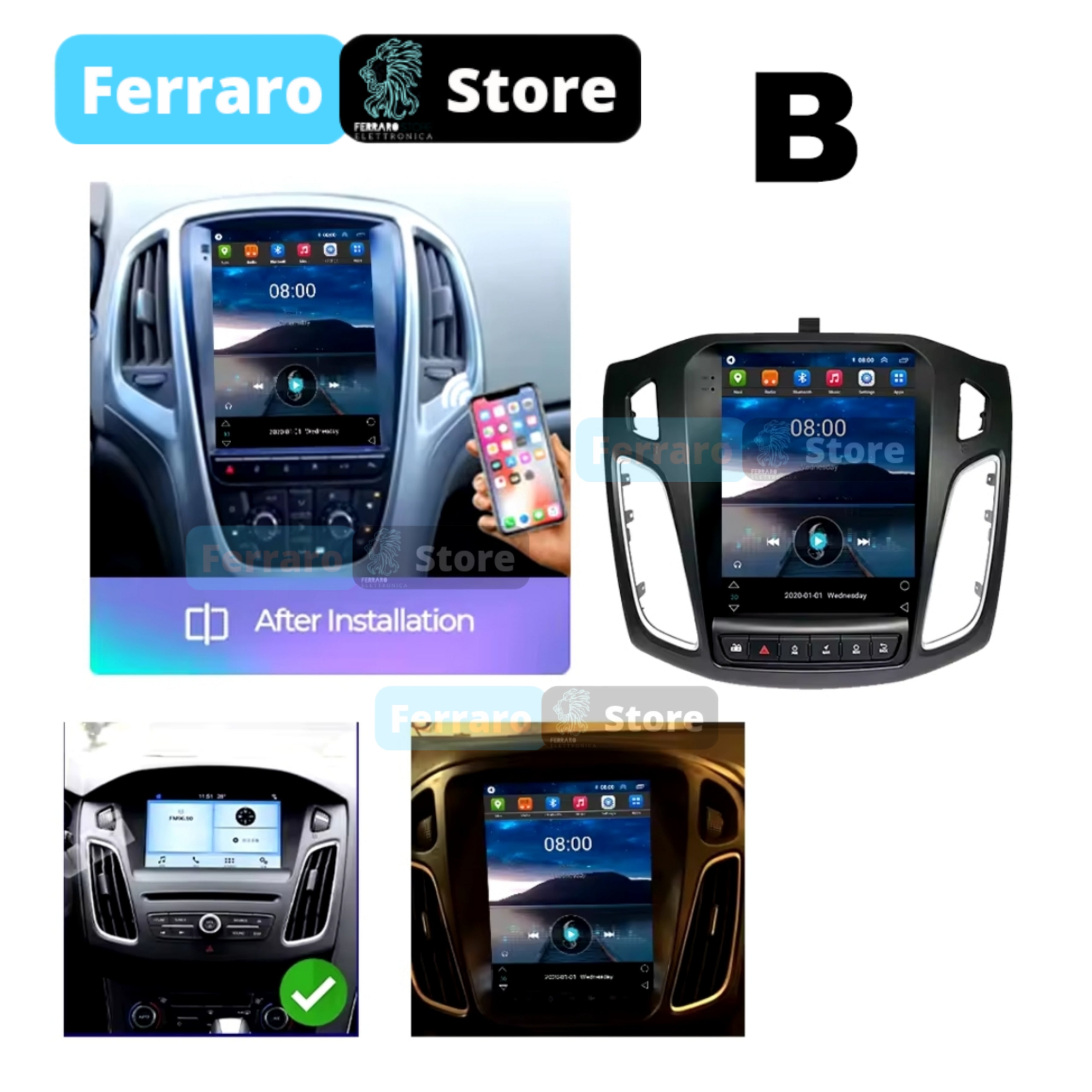 Autoradio per Ford Focus 3 9.7" | 2011-2019 | Android | Bluetooth | CarPlay | Android Auto | 4GB/8GB Ram