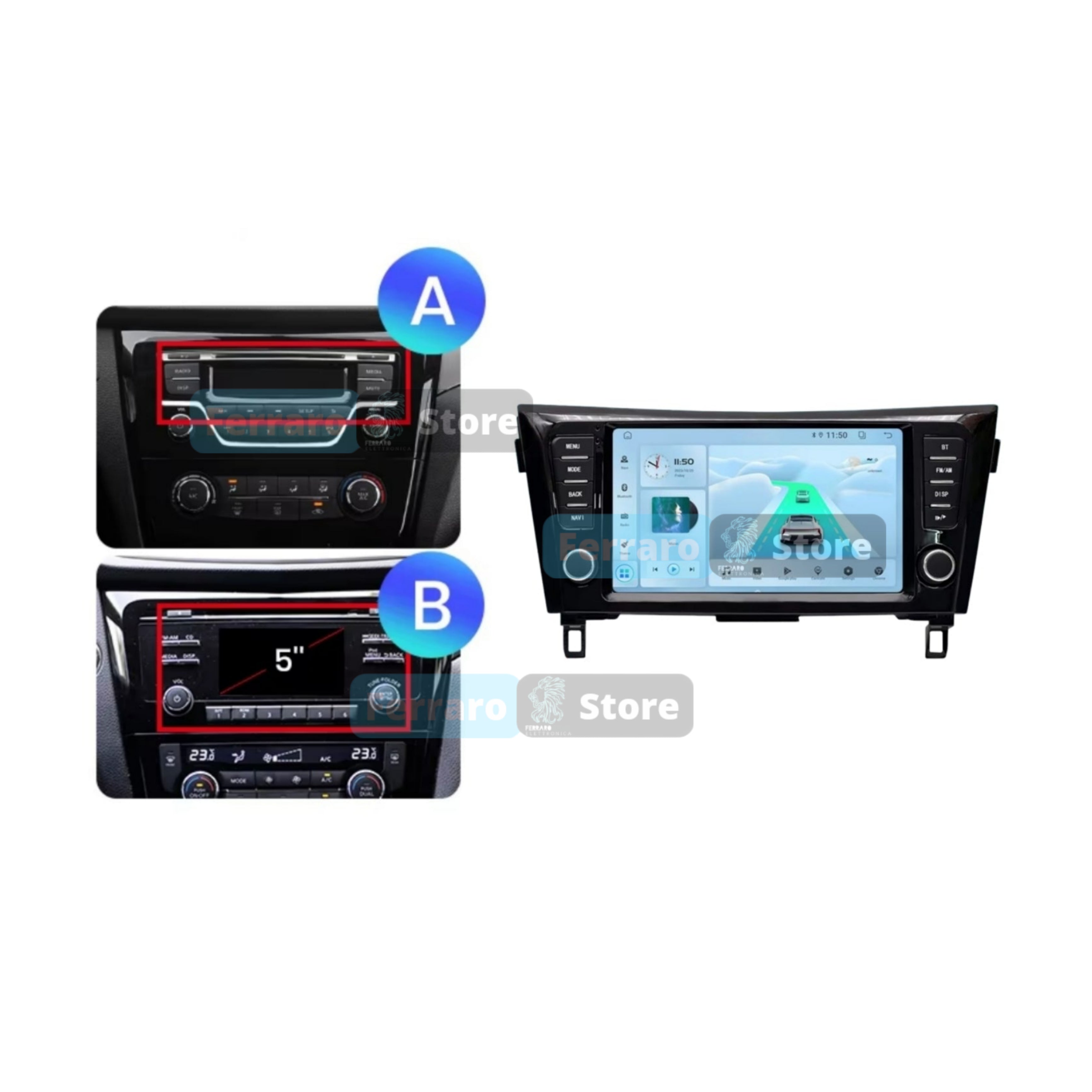 Autoradio per Nissan Qashqai J11 | x-Trail 3 T32 9" | 2013-2017 | Android | Bluetooth | CarPlay | Android Auto | 2GB/4GB/6GB/8GB Ram