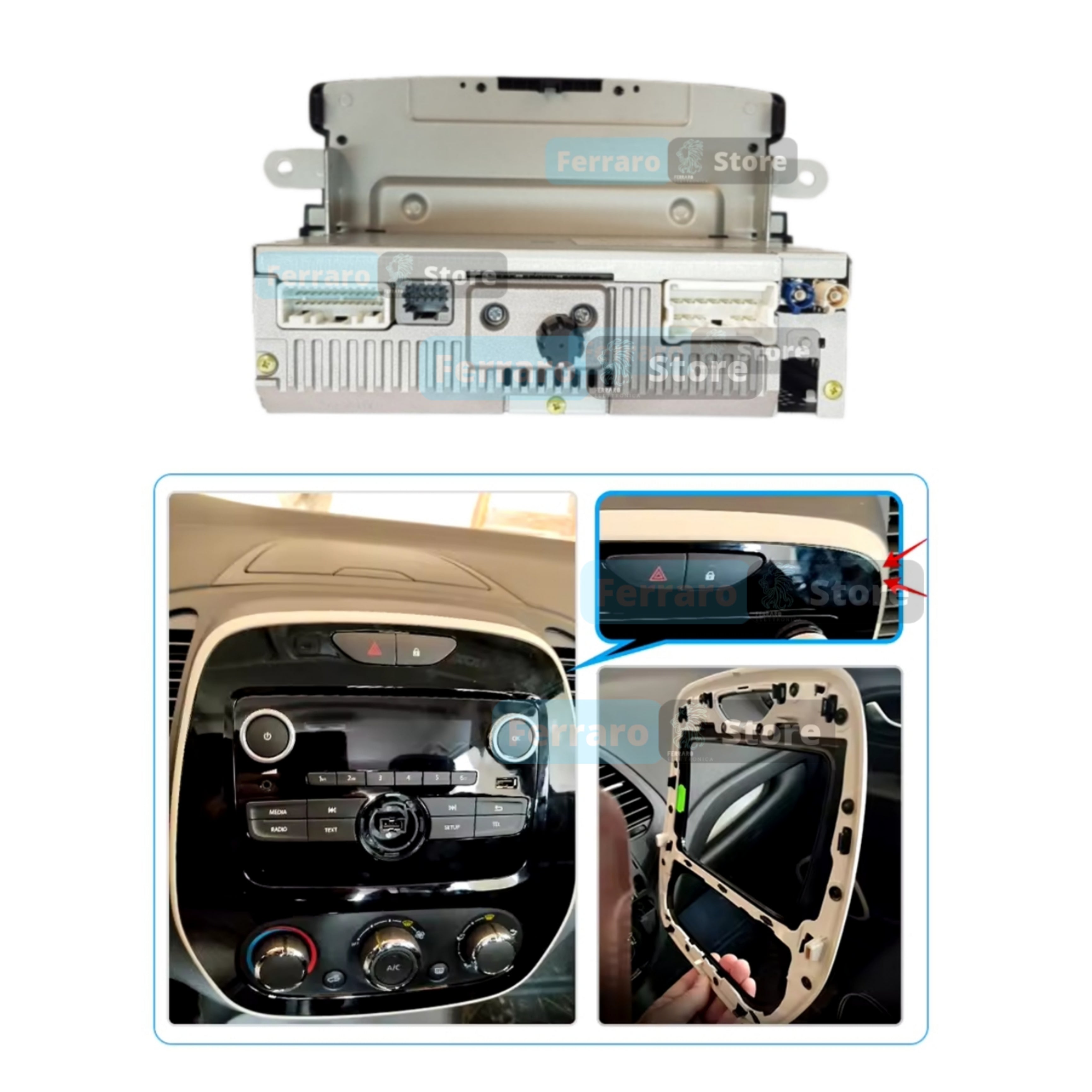 Kit Montaggio Autoradio 9"Pollici Renault Captur [2013-2019] - Mascherina, Cablaggio Autoradio Android