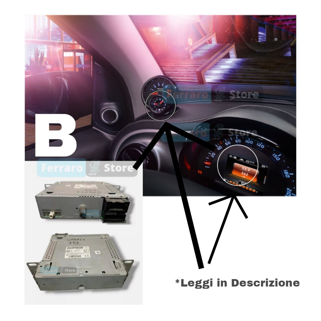 Kit Montaggio Autoradio 9"Pollici Smart 453 | 2014-2020 | Mascherina | Cablaggio per Autoradio Android