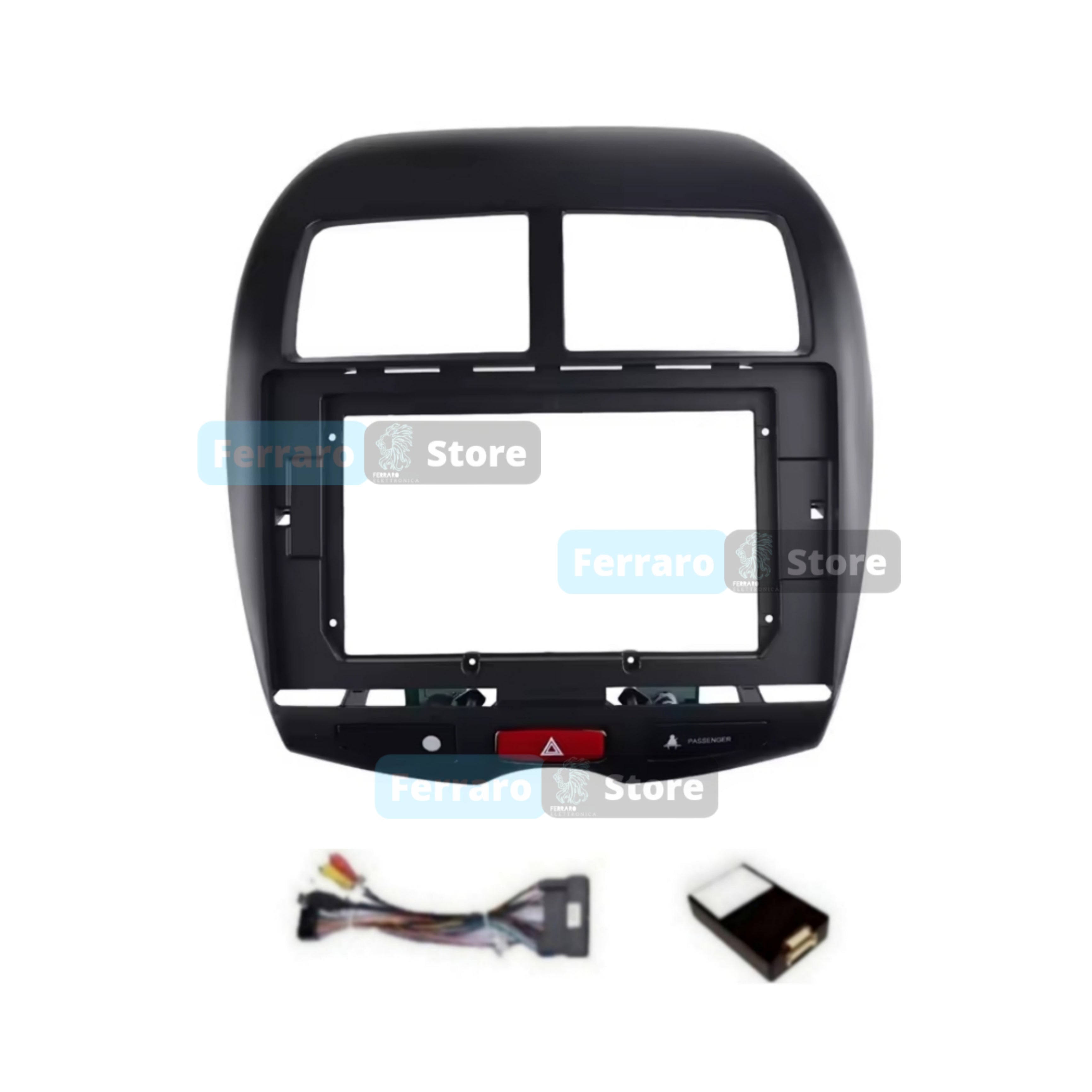 Kit Montaggio Autoradio 10.1"Pollici Mitsubishi | Peugeot 4008 | Citroen C4 AirCross | 2010-2018 | Mascherina | Cablaggio per Autoradio Android