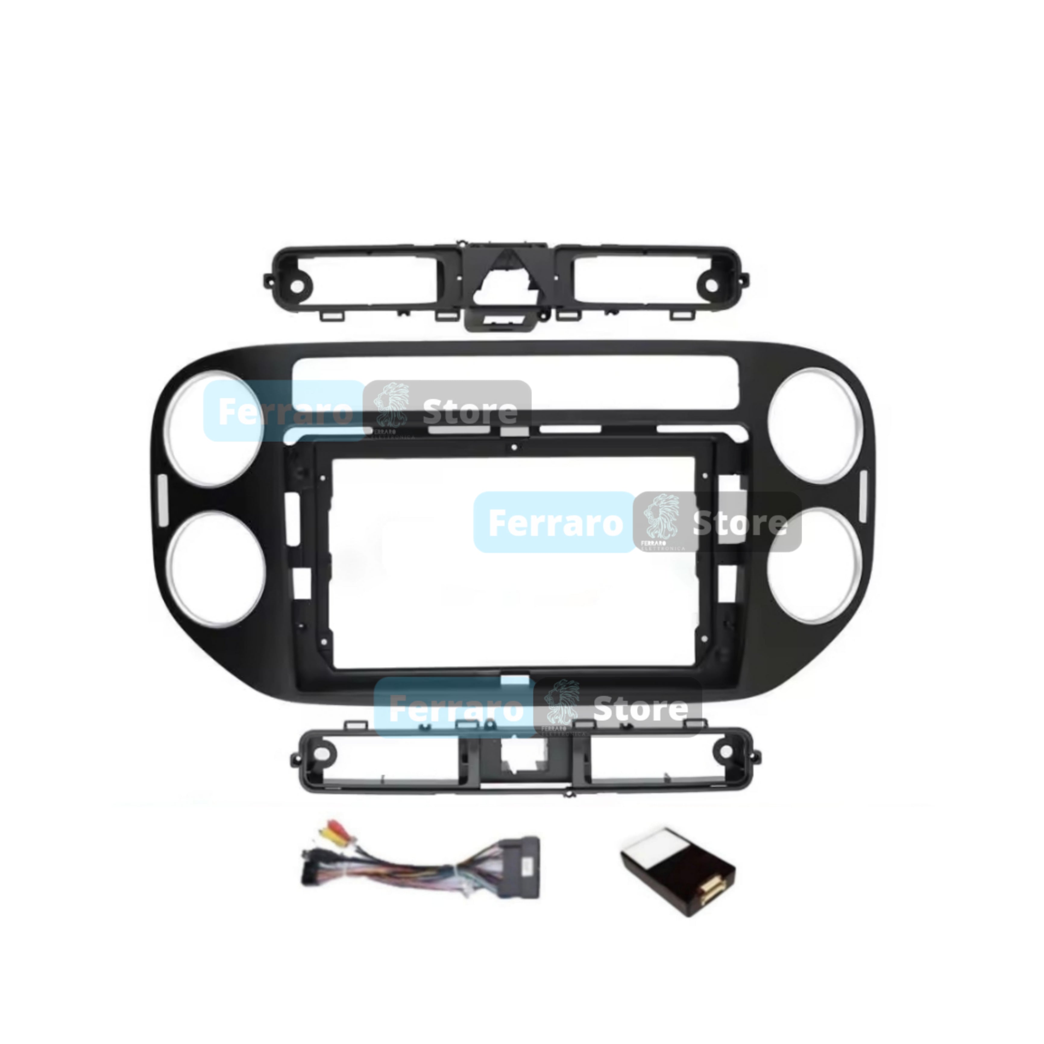 Kit Montaggio Autoradio 9"Pollici Volkswagen Tiguan [2006-2016] - Mascherina, Cablaggio Autoradio Android