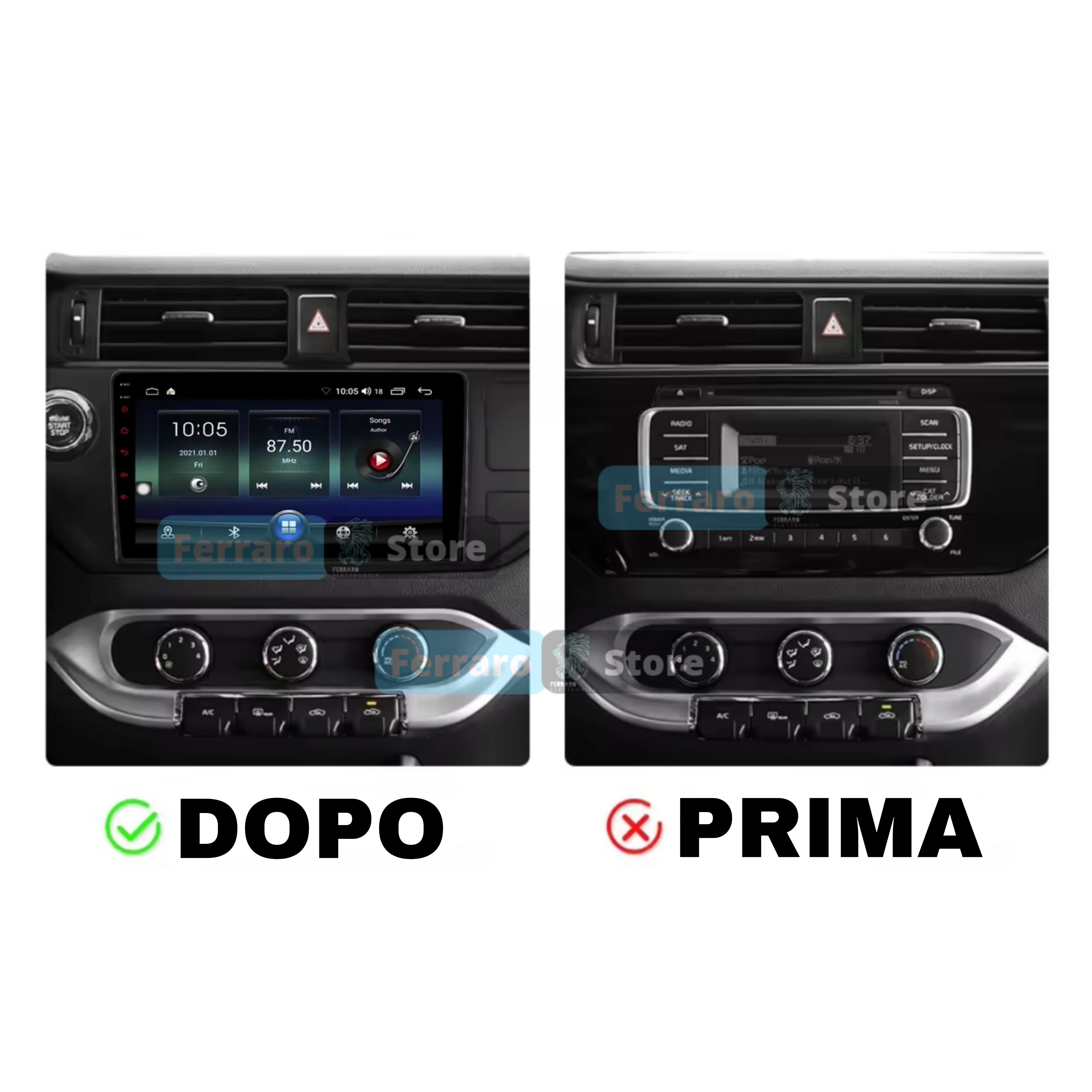 Autoradio per Kia Rio 9" | 2011-2015 | Android | Bluetooth | CarPlay | Android Auto | 2GB/4GB/6GB/8GB Ram