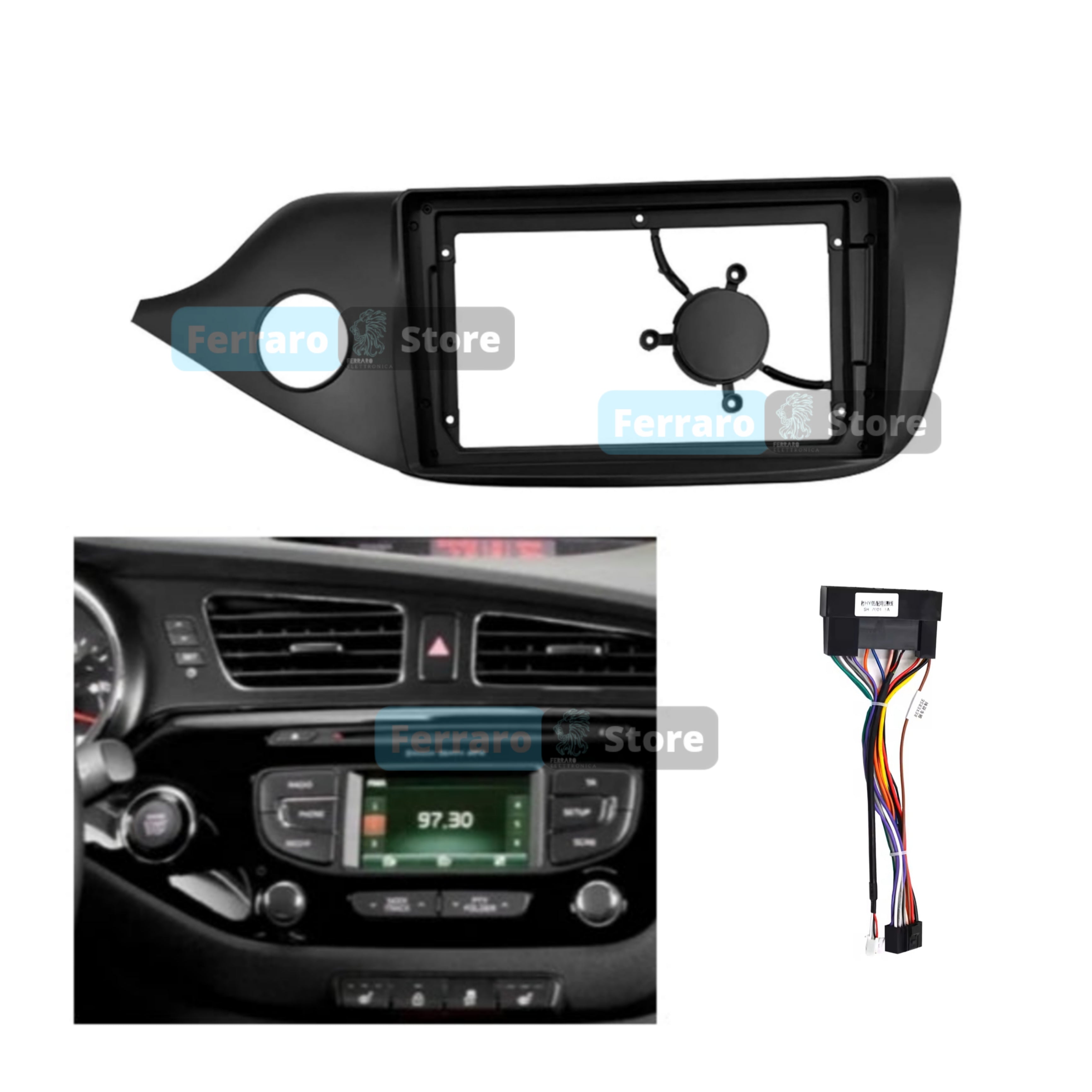 Kit Montaggio Autoradio 9"Pollici Kia Ceed | 2012-2018 | Mascherina | Cablaggio | per Autoradio Android