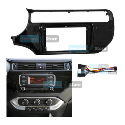 Kit Montaggio Autoradio 9"Pollici Kia Rio (2011-2015) Mascherina, Cablaggio per Autoradio Android