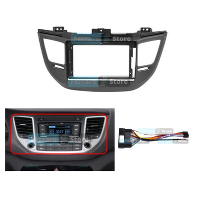 Kit Montaggio Autoradio 9"Pollici Hyundai IX35, Tucson 3 (2015-2018) Mascherina, Cablaggio per Autoradio Android